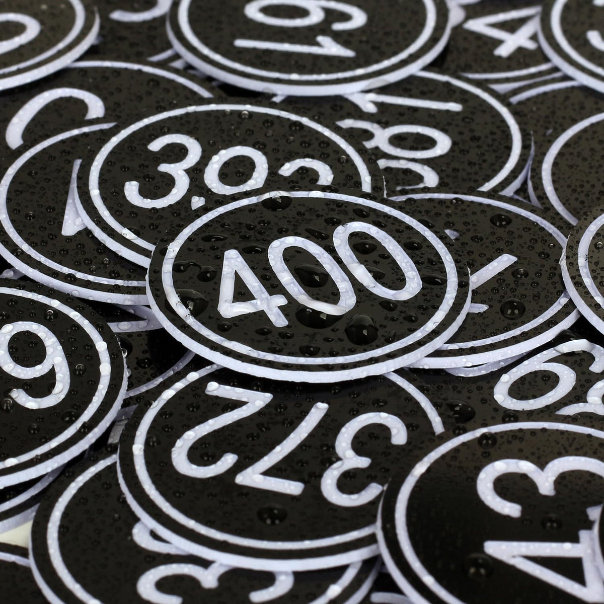 NumRealm 35mm ABS Plastic Round Table Numbers, Locker Cabinet Numbers Signage Tags Labels - Black 1 to 50