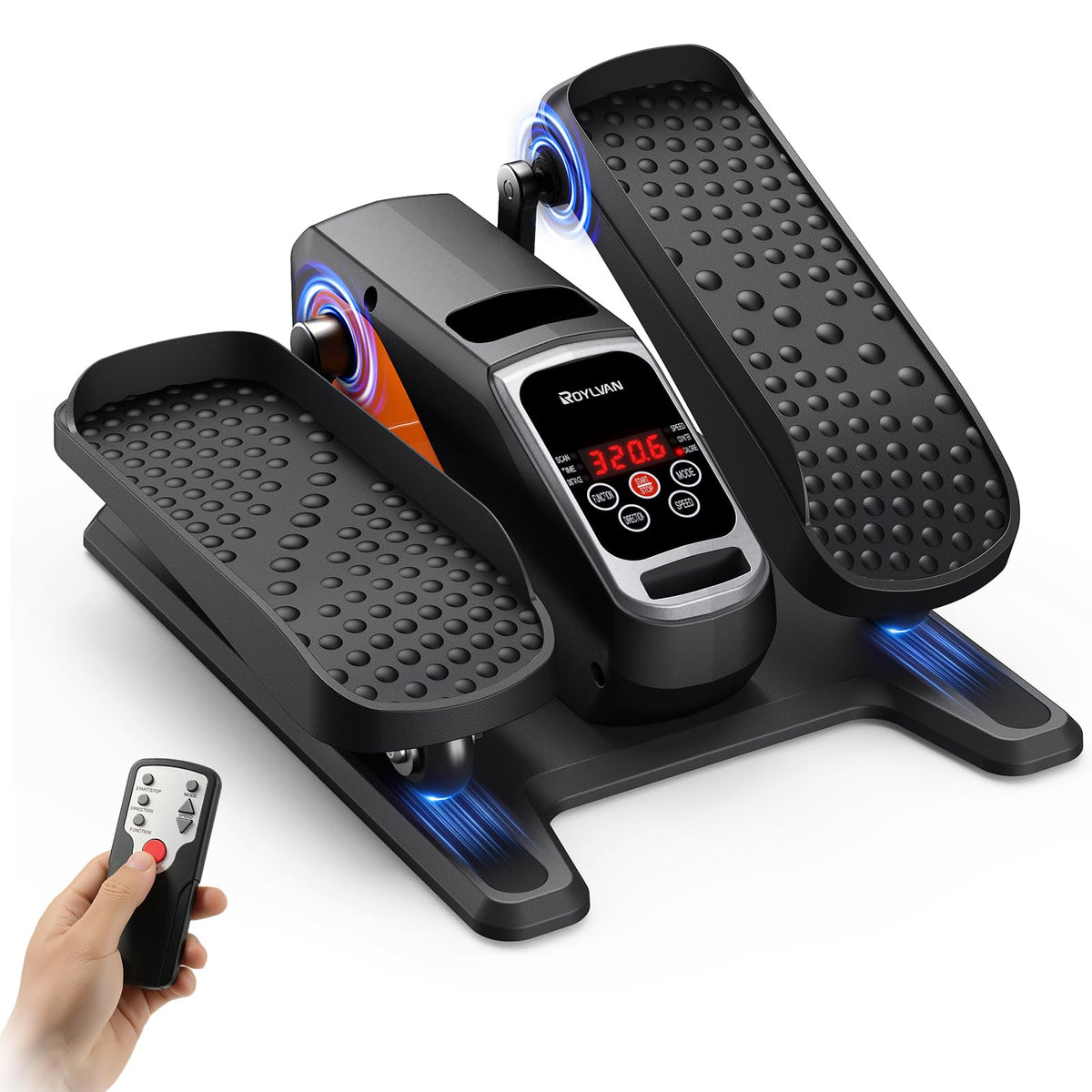 Roylvan Under Desk Elliptical Exercise Machine, Electric & Portable Ellipse Leg Exerciser, Quiet Seated Pedal Elliptical for Seniors Adult with Remoter, 12 Adjustable Speeds, 2 Modes for Home Office