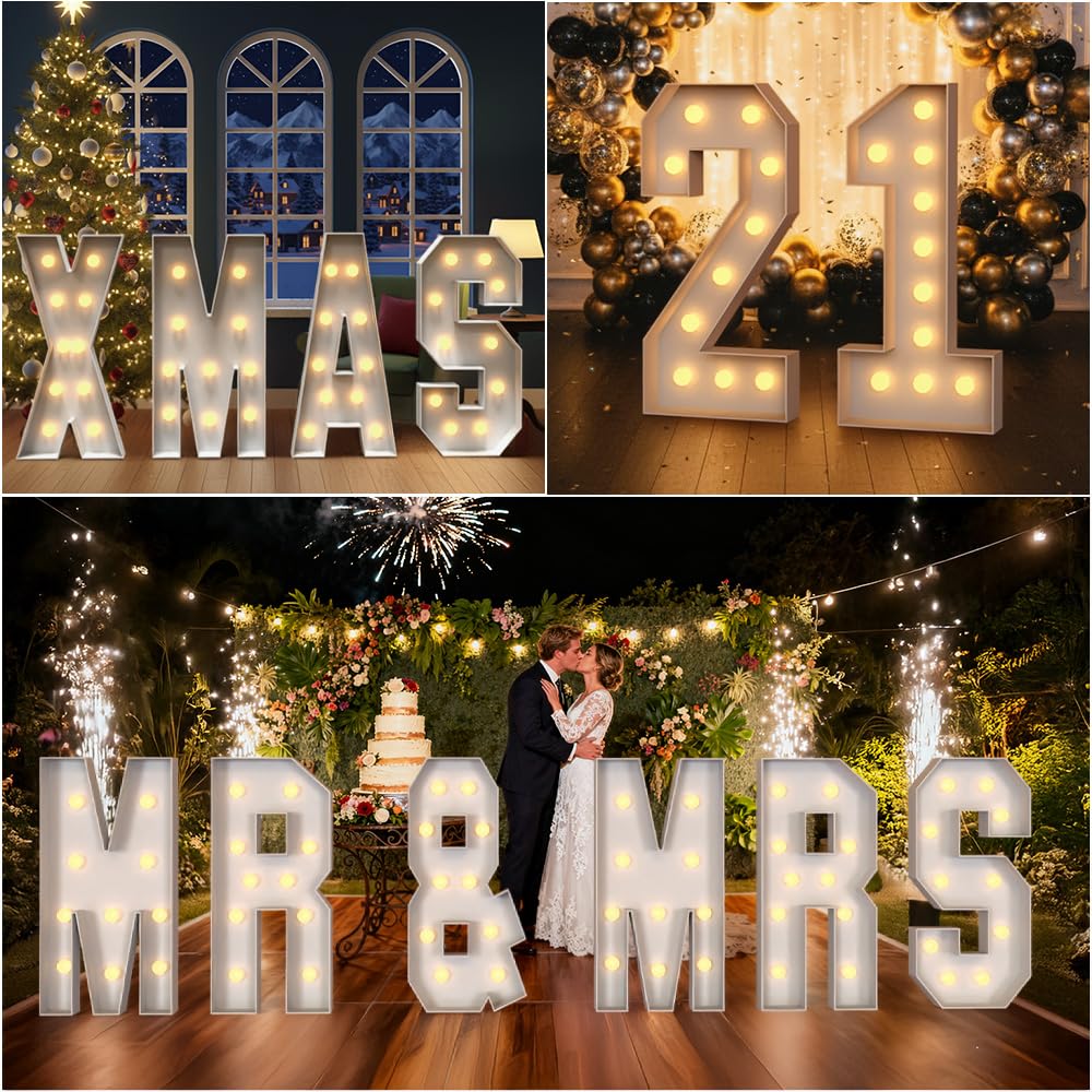 Light up Letters 3ft Marquee Giant Light up Letters K LED Letter Lights Lighted Letter Pre-Cut Foam Board for Birthday Christmas Graduation Party Decorations Letras Con Luces Para Decorar Fiestas