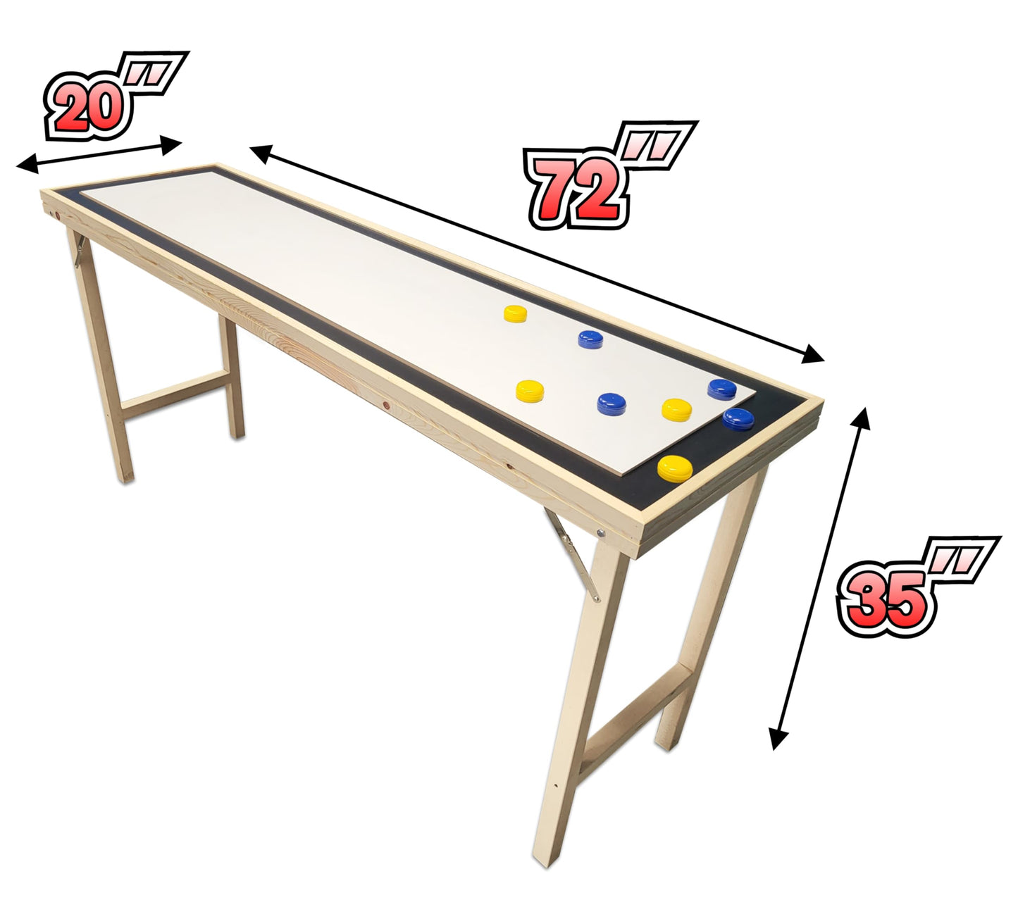 6-Foot Premium Shuffleboard Table w/Folding Legs - Comic Edition