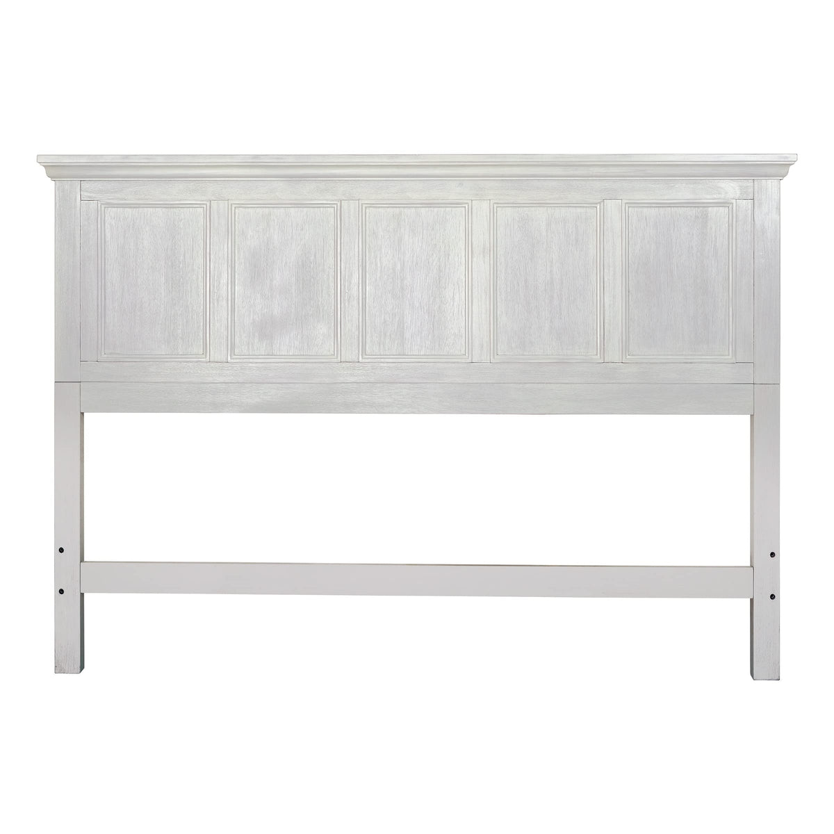 OSP Home Furnishings Farmhouse Basics King Headboard Only, Rustic White Finish