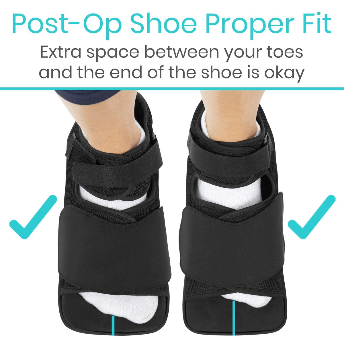 Vive Wedge Post-Op Shoe - Offloading Boot for Heel or Ankle Pain - Medical Foot Recovery for Bone or Soft Tissue Surgery, Fracture, Plantar Fasciitis, Ulcerations, Feet (Medium)