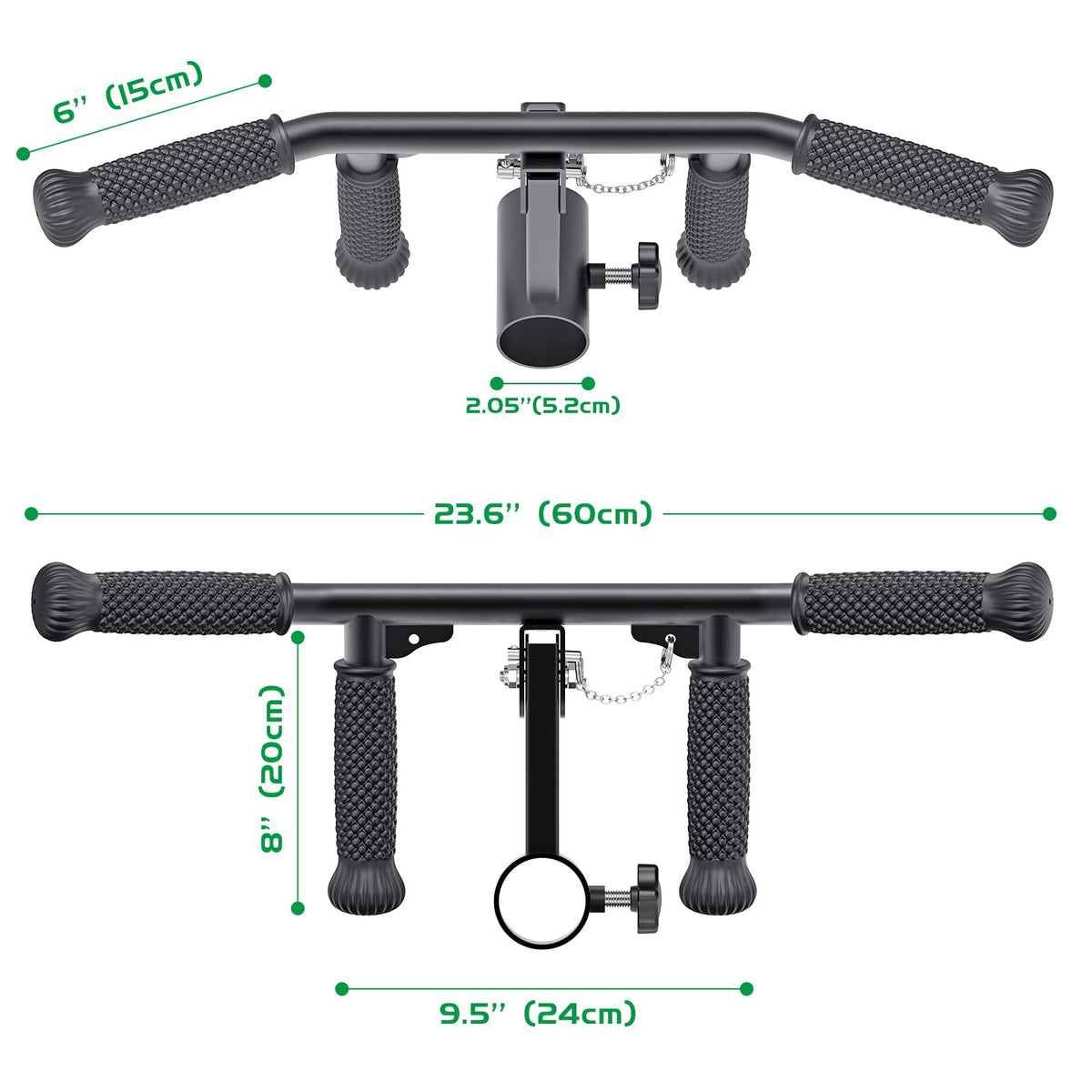 SELEWARE T Bar Row Attachment for 2" Olympic Barbell Bar, Solid Adjustable Multi-Grip Landmine Handle Attachment with Non-Slip Rubber Handle, Fits 2" Olympic Bars Strength Training Bars