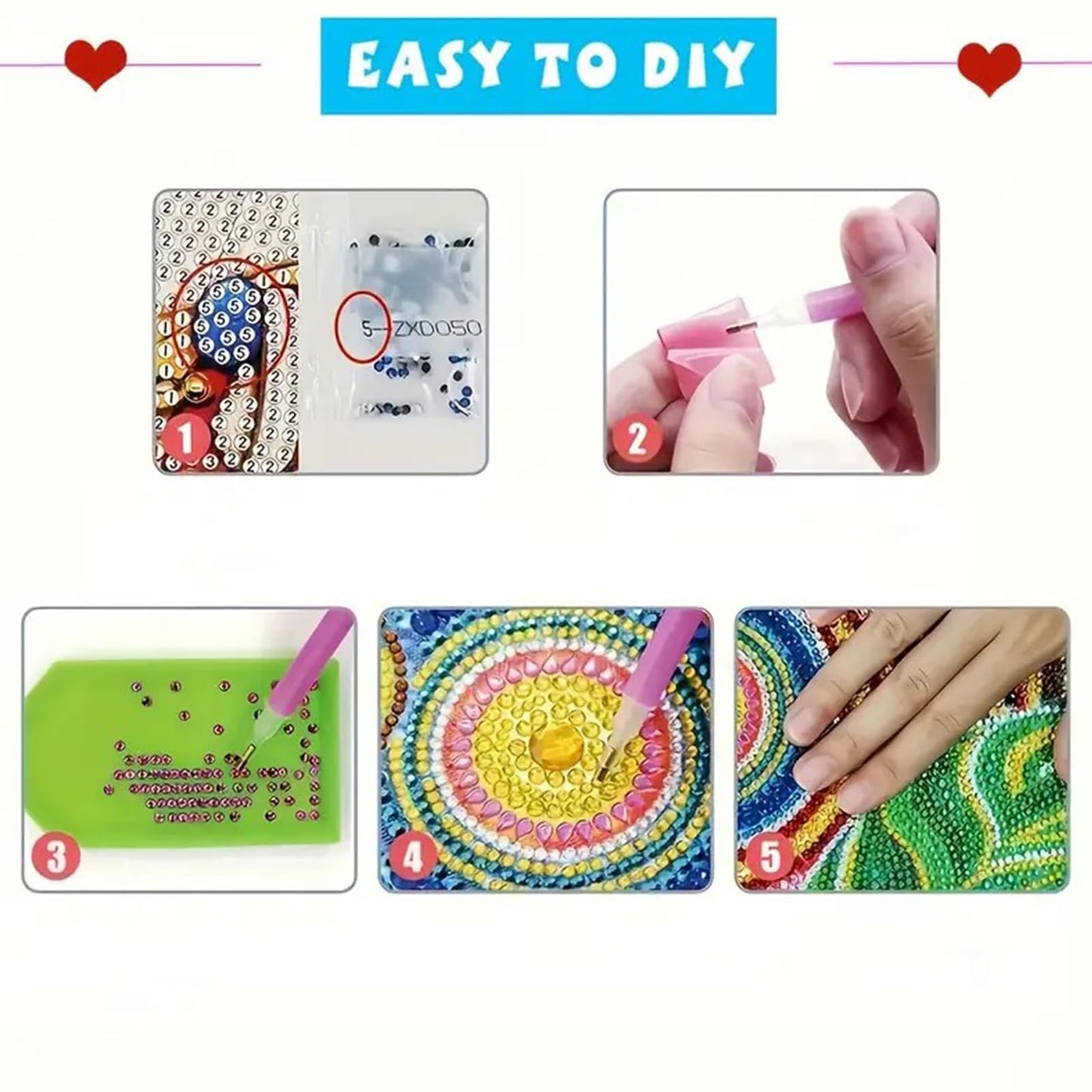 POETRYDRAW 6 Pack 5D DIY Diamond Art Painting Owl Greeting Card Kit, Diamond Birthday Holiday Greeting Card, Art Crafts Kit Creative with Envelope