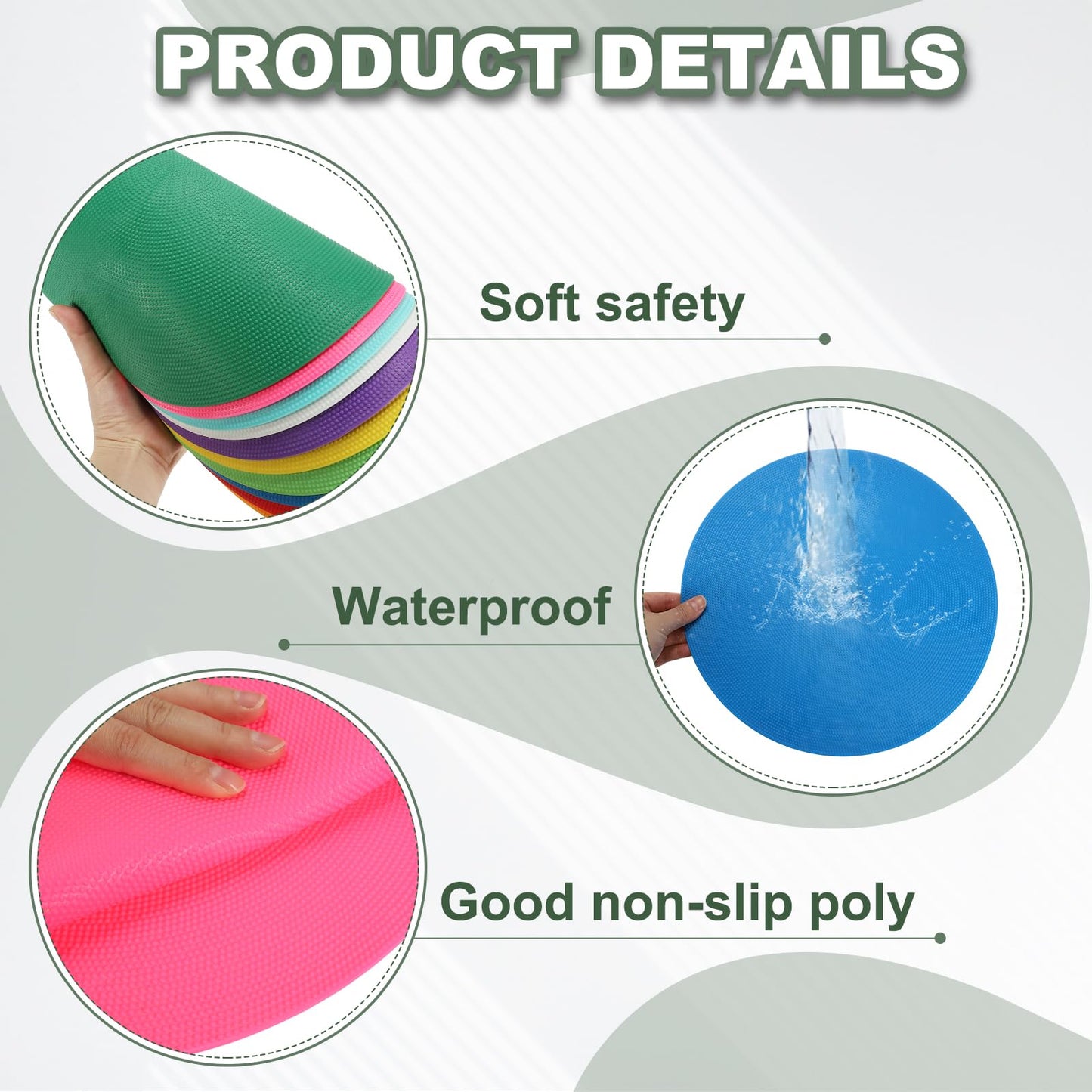 YELARXI Spot Markers for Agility Dot, Non-Slip Poly Spots Floor Dots Flat Field Soccer Training Equipment 12 in & 6 Pcs & Pink -Fitting for (Gym/Sports/Training/PE Games/Dance)