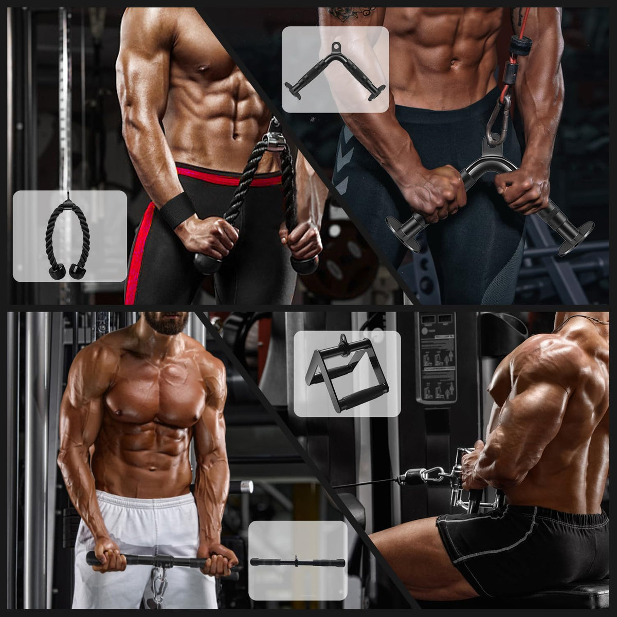 WNOEY LAT Pulldown Attachments, Cable Machine Attachment Gym Accessories, Cable Attachments for Gym, Home Gym Accessories