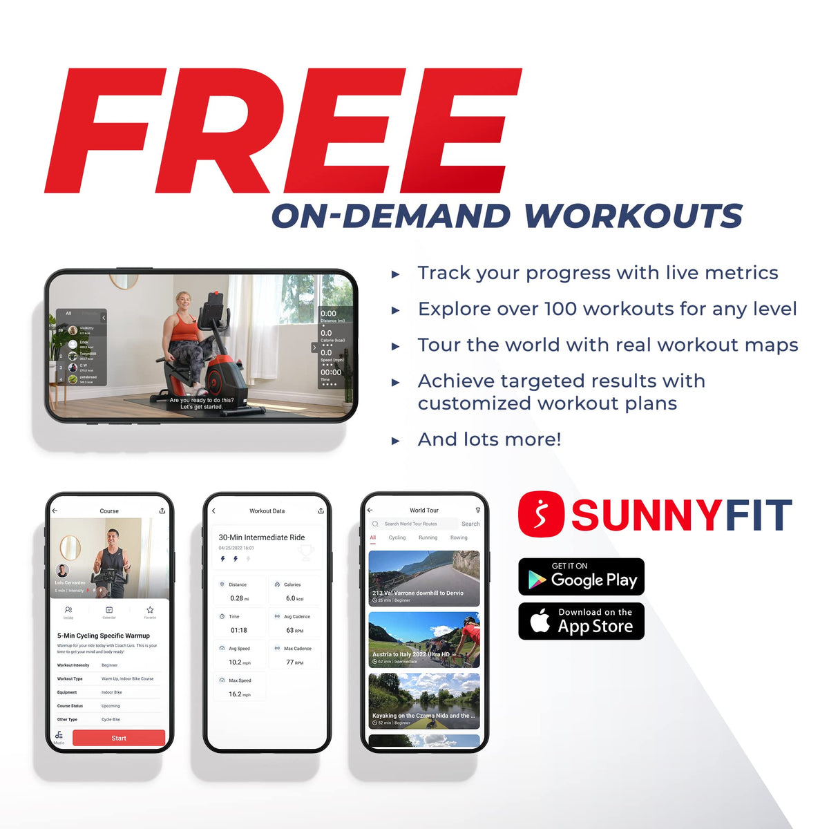 Sunny Health & Fitness Smart Elliptical Exercise Machine for Home, Adjustable 12-Level Resistance with Pulse Sensor, Durable 275 Lbs Weights Capacity, Interactive SunnyFit App Access via Bluetooth
