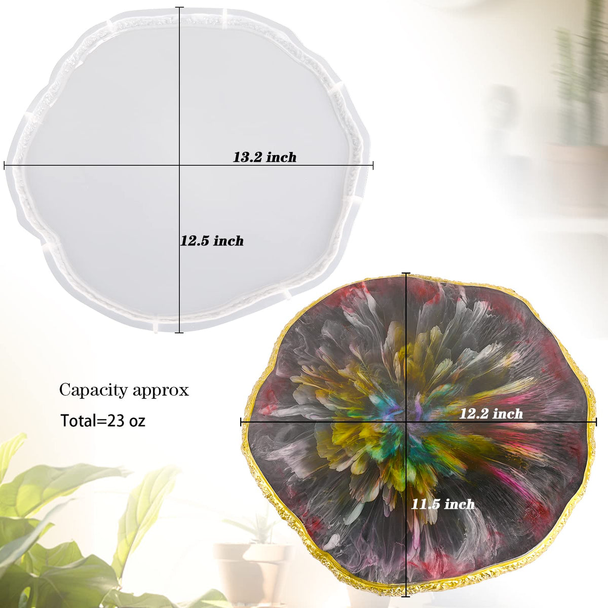 Actvty Resin Tray Molds, Round Tray Molds for Epoxy Resin, Large Silicone Tray Mold for Resin Casting, DIY Resin Crafts, Jewelry Tray, Home Decoration