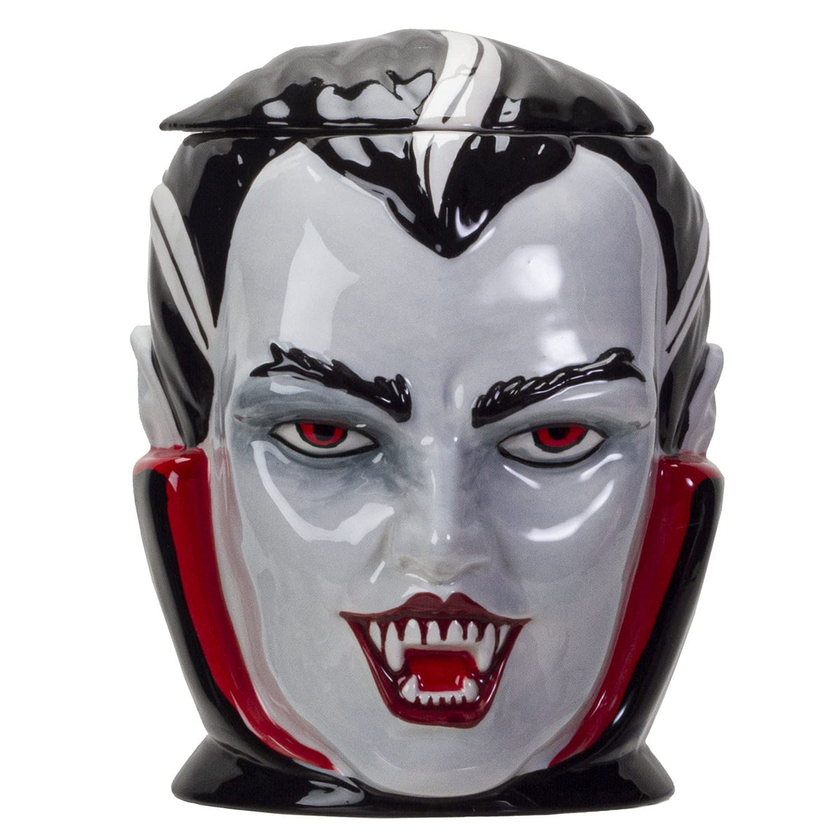 Pacific Giftware Halloween Vampire Dracula Bust Ceramic Cookie Jar - Spooky Kitchen Decor and Storage