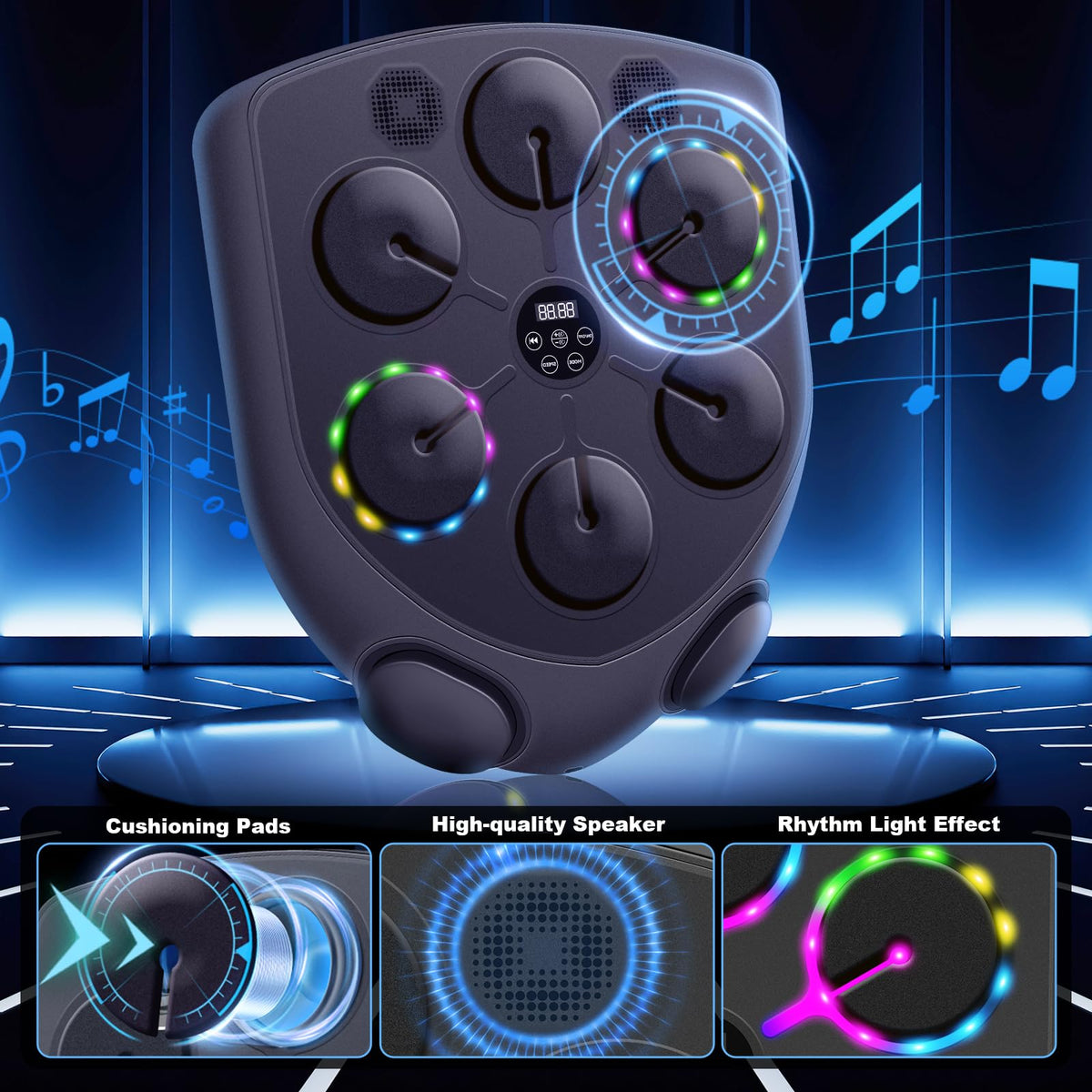 YORWHIN Smart Music Boxing Machine for Adults and Kids, Bluetooth Boxing Equipment with Boxing Gloves, Wall Mounted Electronic Punching Machine for Home Gym Workout Indoor