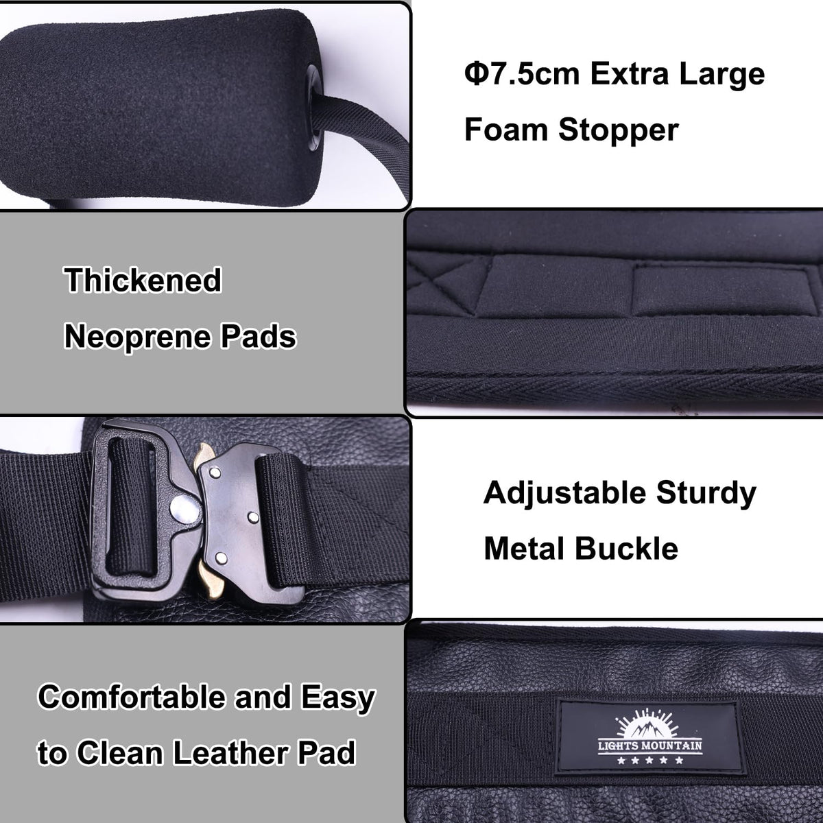 Nordic Hamstring Curl Strap – with Extra Large Foam Stopper and Thick Neoprene Padding, Fits Various Doors, Enhances Leg Strength and Muscles (knee pad not include)