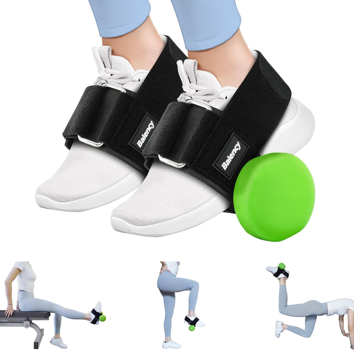 Dumbbell Foot Attachment for Leg Workout, Dumbbell Attachment Straps, Tibialis Trainer, Ankle Straps for Dumbbells, Dumbbells Foot Strap for Weight Lifting,Shin Splint,Hamstring Curls,Leg extensions