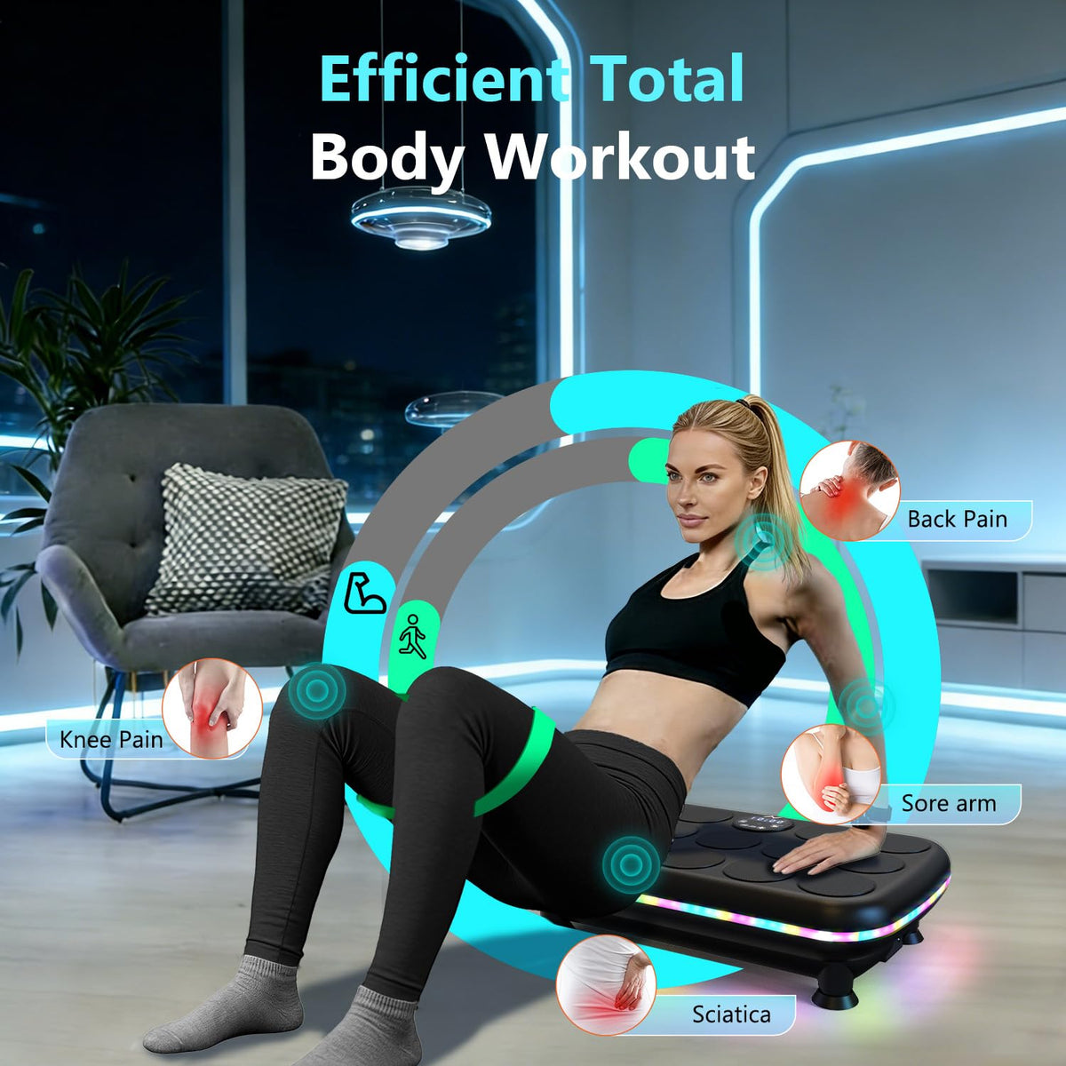 AXV Vibration Plate Fitness Platform Exercise Machine Vibrating Shaking Full Body Shaker Workout Vibrate Stand Shake Board Sport for Weight Loss Fat Burner for Gym Home Office