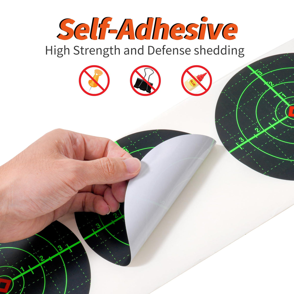 Camdeez Splatter Shooting Targets 6 Inch Reactive Paper Target Stickers 100pcs - Self Adhesive Target Roll for Rifles, BB Guns, Airsoft, Pellet Guns Indoor Outdoor Range