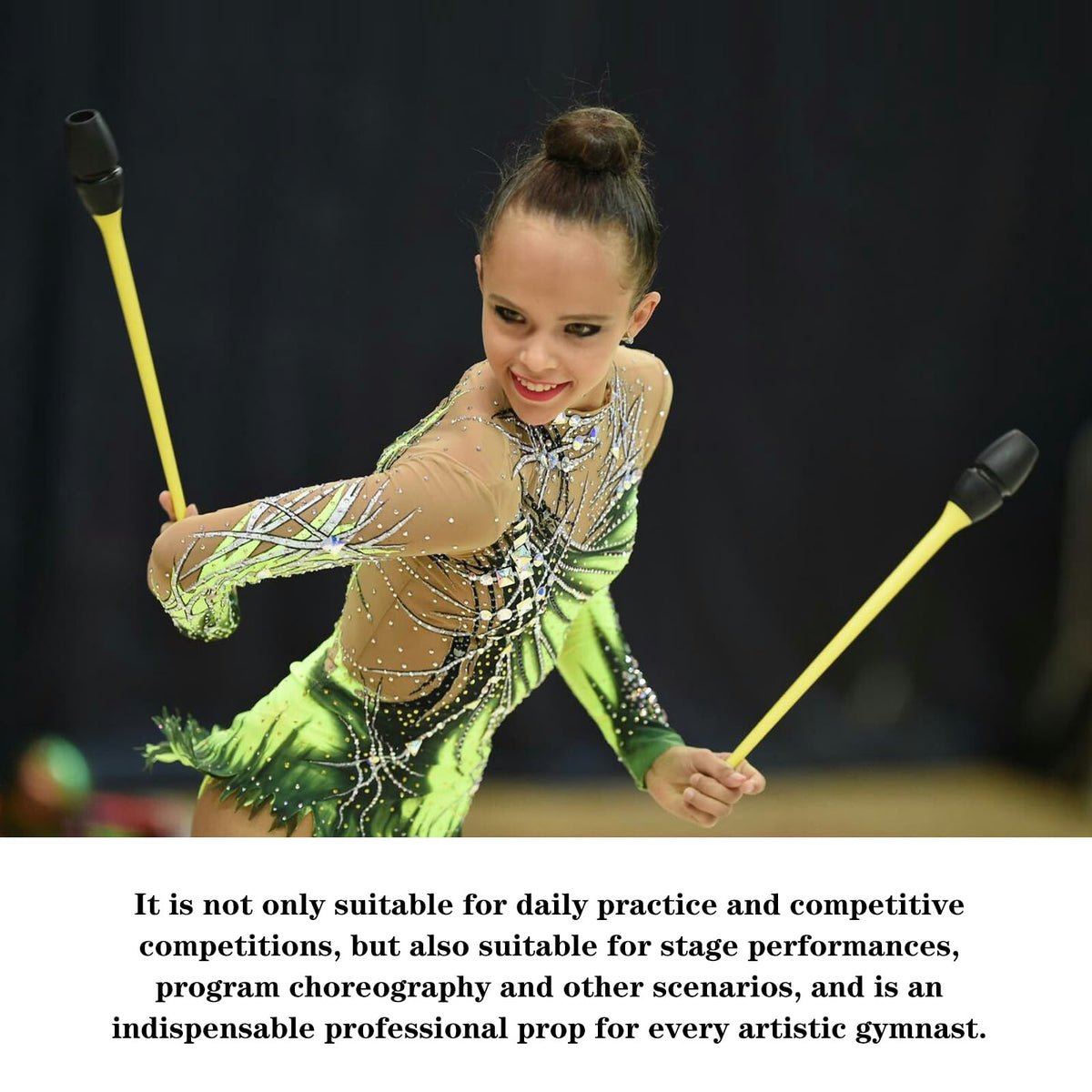 LIUHUO Rhythmic Gymnastics Clubs Bars Rubber Material Suitable Competitions Performances Six Colours Three Sizes Couple Blue White
