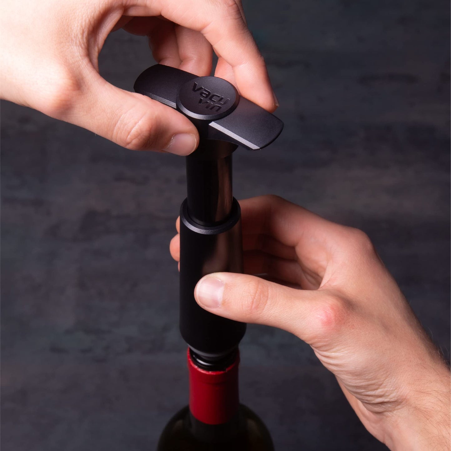 Vacu Vin Wine Stopper Set – 6 Pack Wine Bottle Stopper Cork Alternative – Vacuum Wine Stoppers for Wine Bottles – Reusable Rubber Bottle Stoppers for Wine Saver Pump – Gray