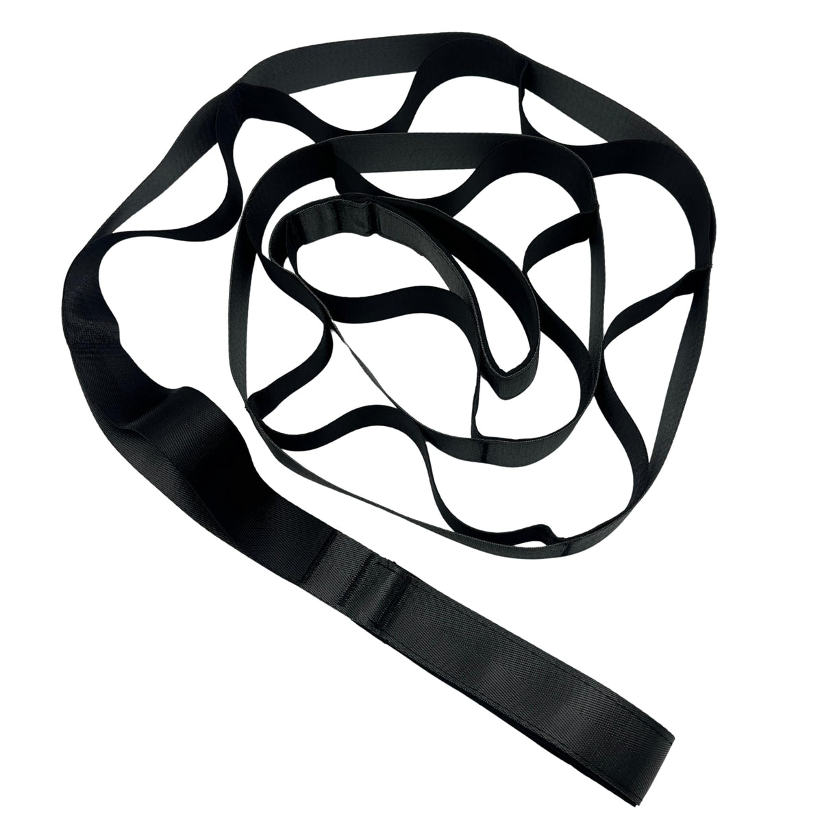 Non-Elastic Physical Therapy Stretching Strap with 12 Loops – Heavy-Duty Stretch Strap for Flexibility & Injury Recovery | Premium Yoga Strap with Comfortable Padded Handles