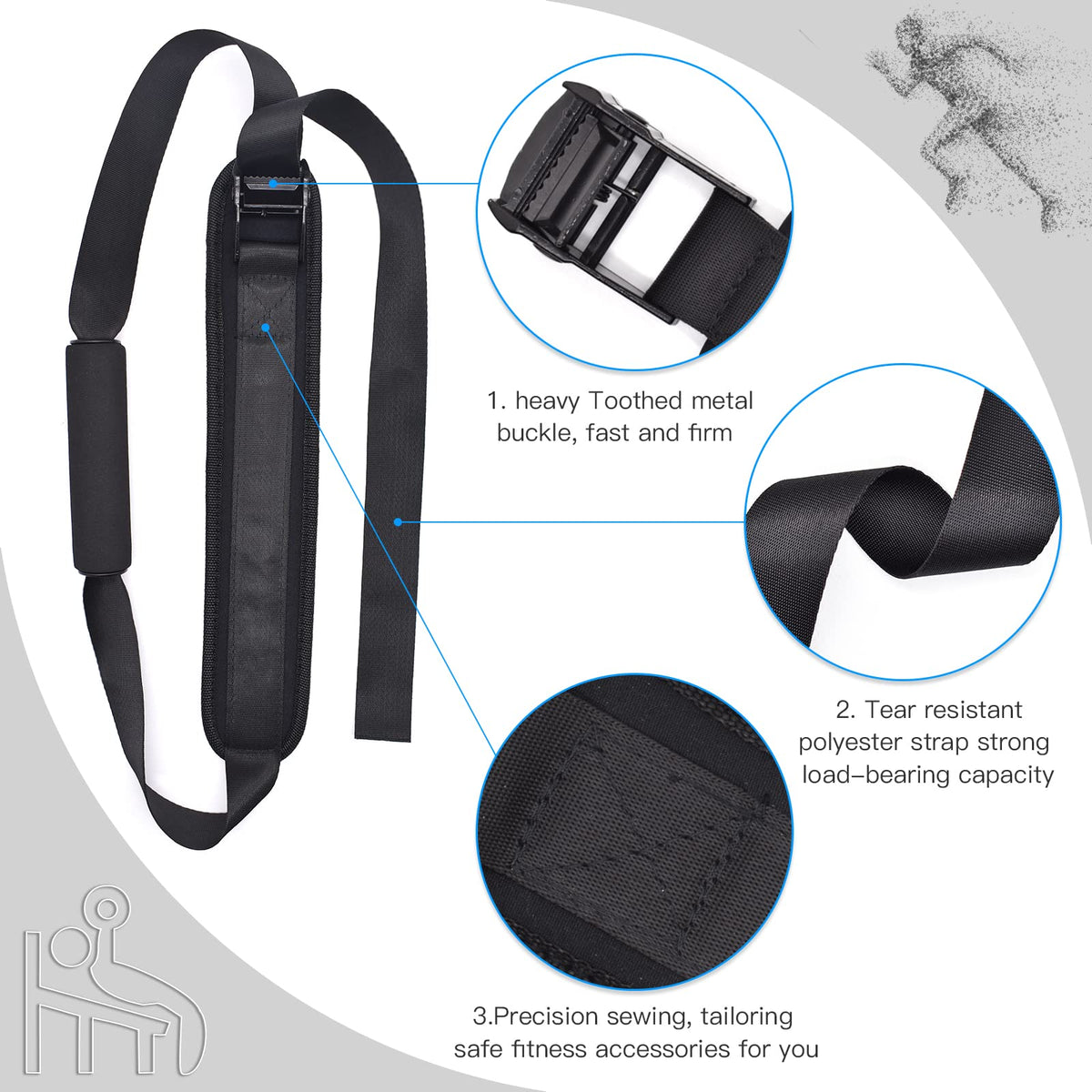 XonyiCos Nordic Strap for Bench – Nordic Curl Strap Hamstring for Strength Training, Leg Exercise | Hamstring Machine Alternative