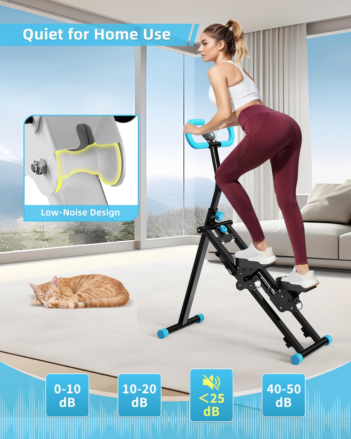 Stair Stepper for Home, Vertical Climber Workout Machine with Handlebar for Full Body Exercise Stair Climber Machine with Stable Frame & 3 Adjustable Height