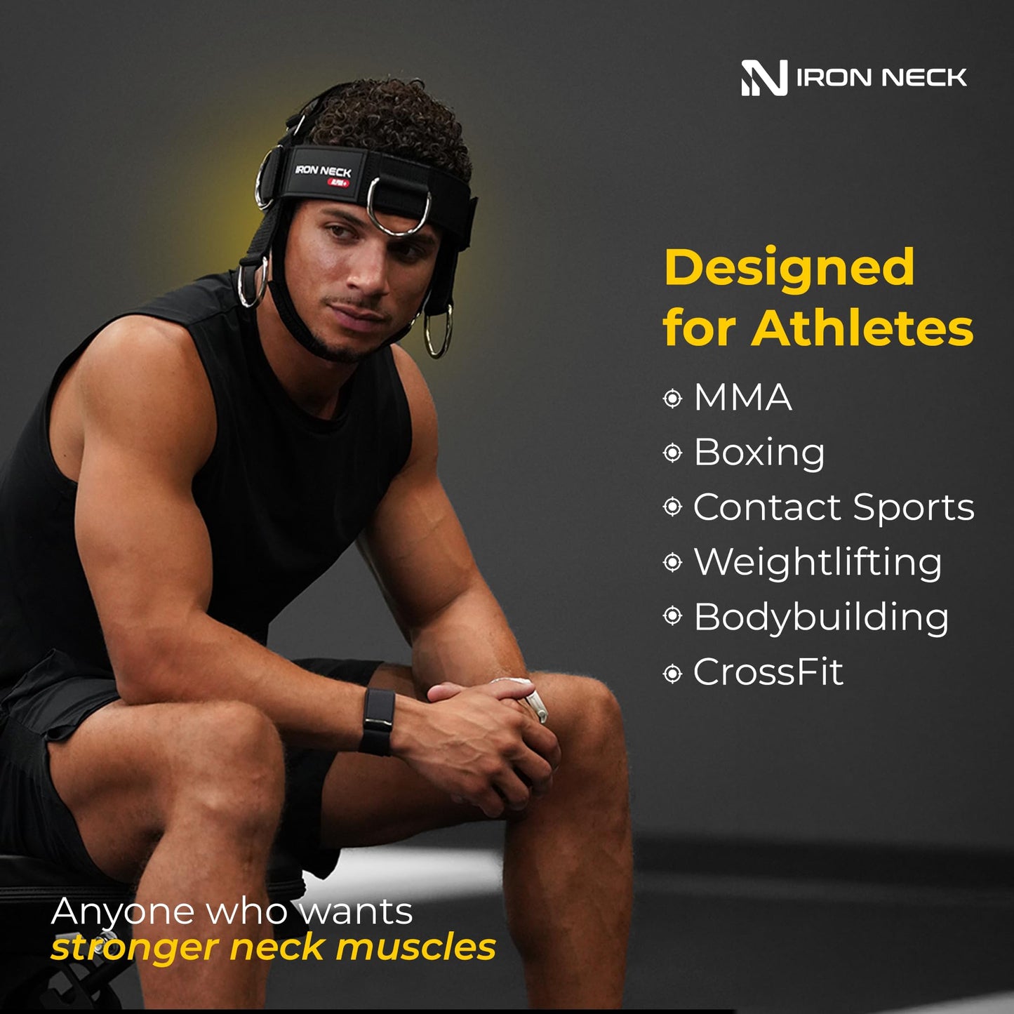 Iron Neck Neck Trainer, Exerciser, & Strengthener with Adjustable Head and Chin Strap - Portable Head Harness for Weight Lifting, Home, & Gym Use - Exercise & Workout Equipment (Rafa, Red)