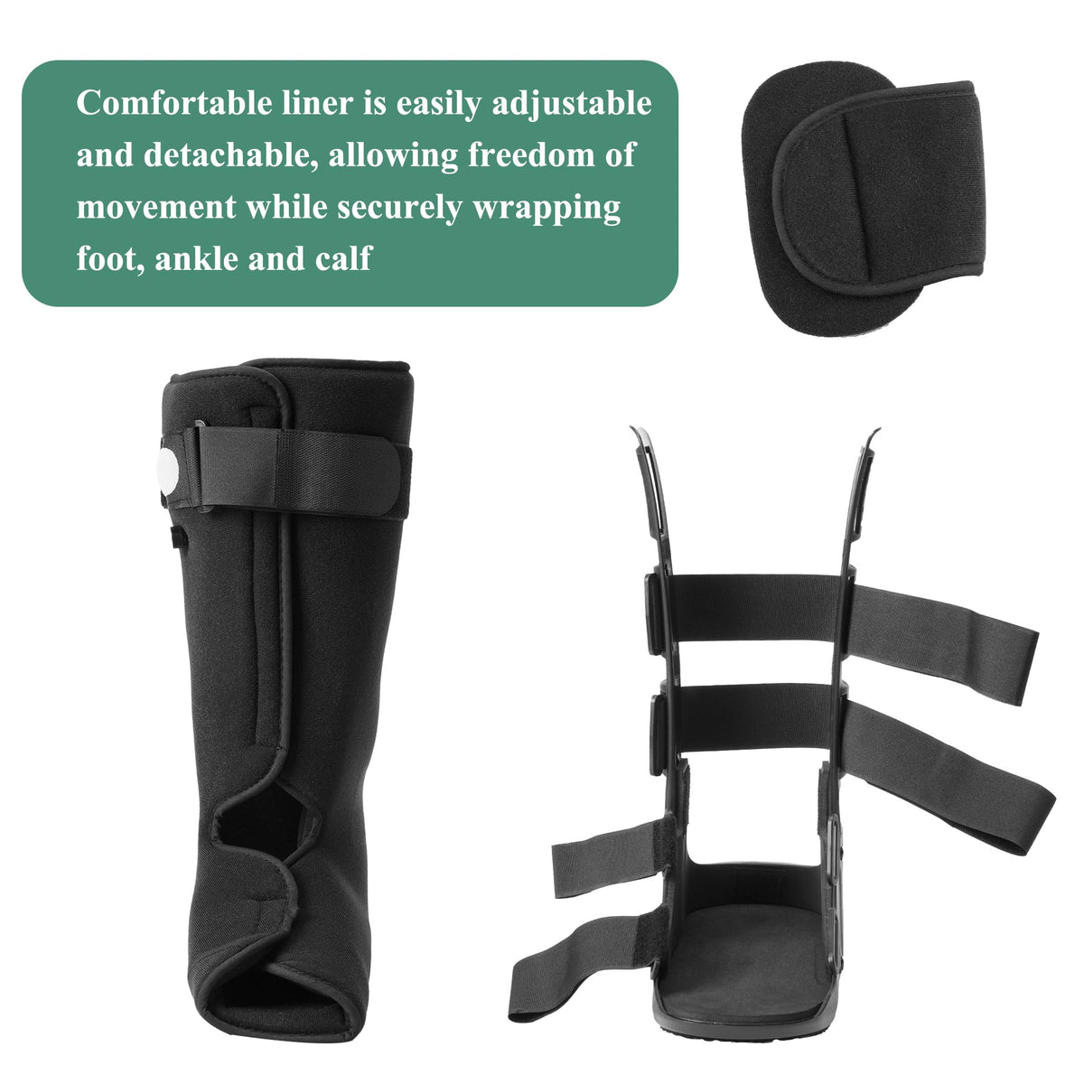 Jewlri Air Walking Boot, Tall Fracture Boot, Air CAM Walker Fits Left or Right Foot, Protection for Broken Foot Sprained Ankle Fracture Recovery (Large)