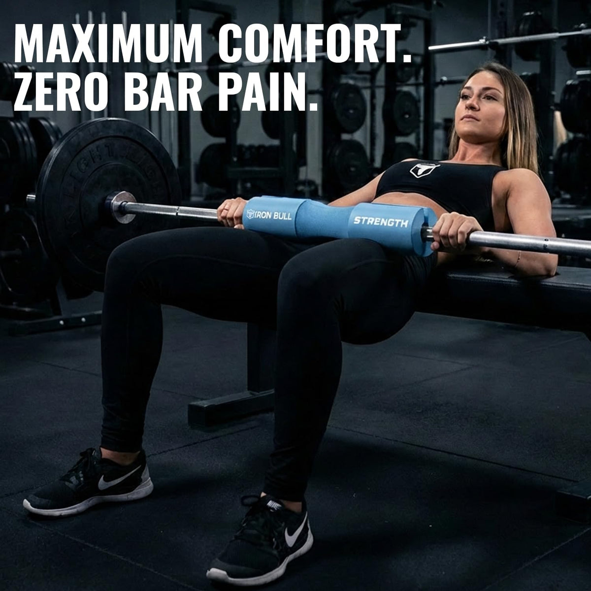 Advanced Squat Pad - Barbell Pad for Hip Thrusts, Squats & Lunges - Neck & Shoulder Squat Bar Pad Cushion Support Foam for Extra Comfort (Baby Blue)
