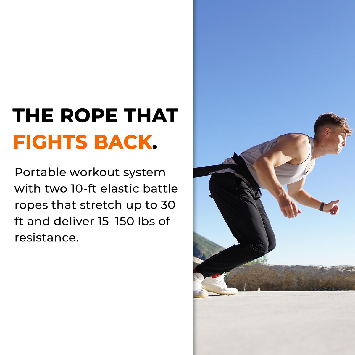 Stroops Son of The Beast Resistance Bands Battle Ropes Set | Elastic Training Rope with Power Pull Belt, Anchors, Carabiners & Agility Dots for Full Body Training | 77Lbs, Pro Kit - Black