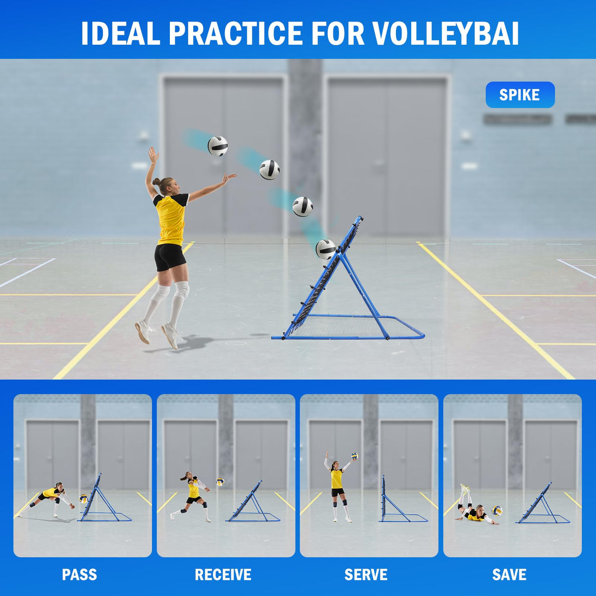 5x4FT Soccer Baseball Rebounder Net, Volleyball Softball Rebound PitchBack Net Quick-Switch Angle Soccer Training for Control, Passing Practice, Lacrosse Bounce Back Rebounder Gifts Trainer Equipment