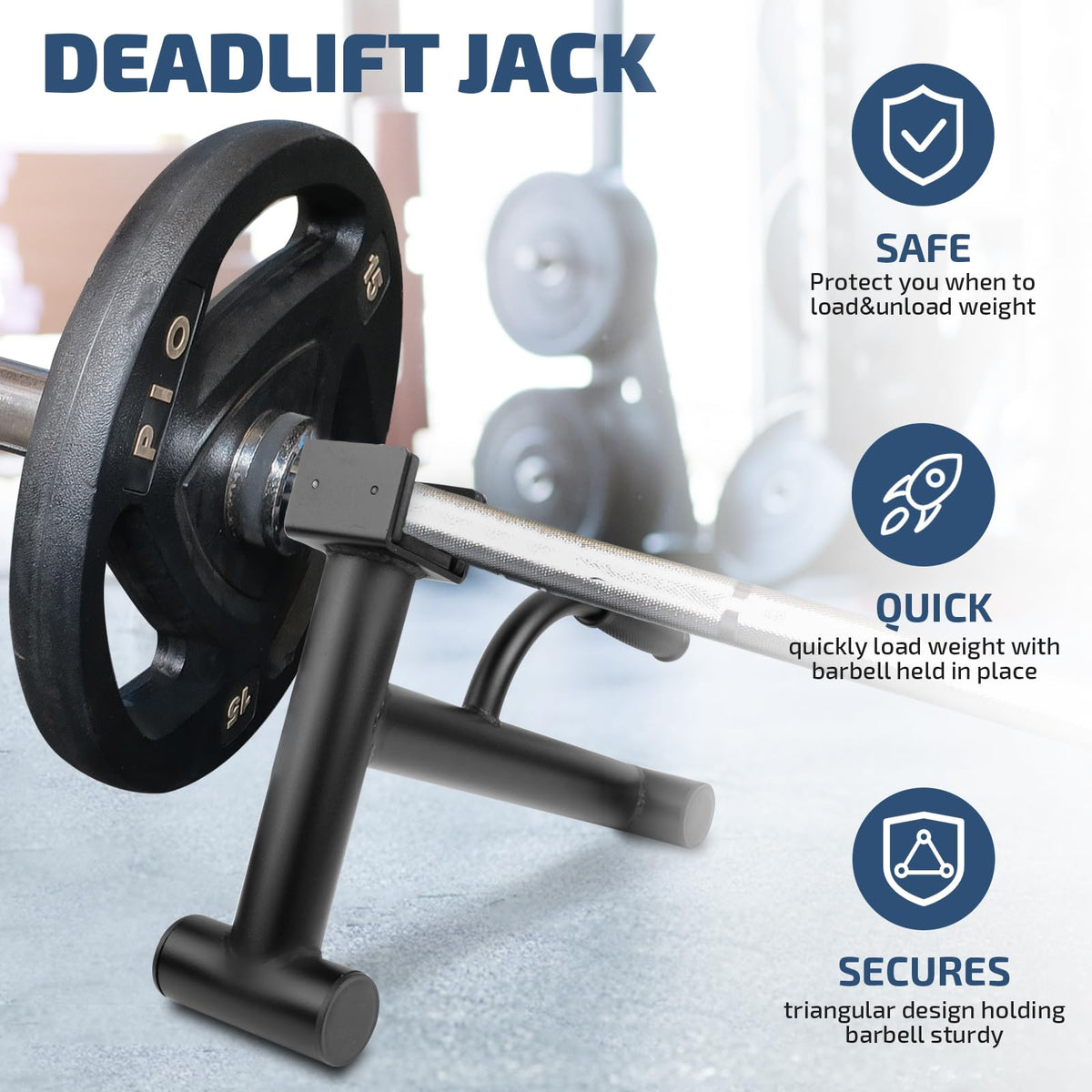 Deadlift Jack Barbell Stand,Barbell Stand for Weight Training Home Gym Easily Unload and Load 600lbs Barbell Plates for Deadlift Exercise (2 PCS)