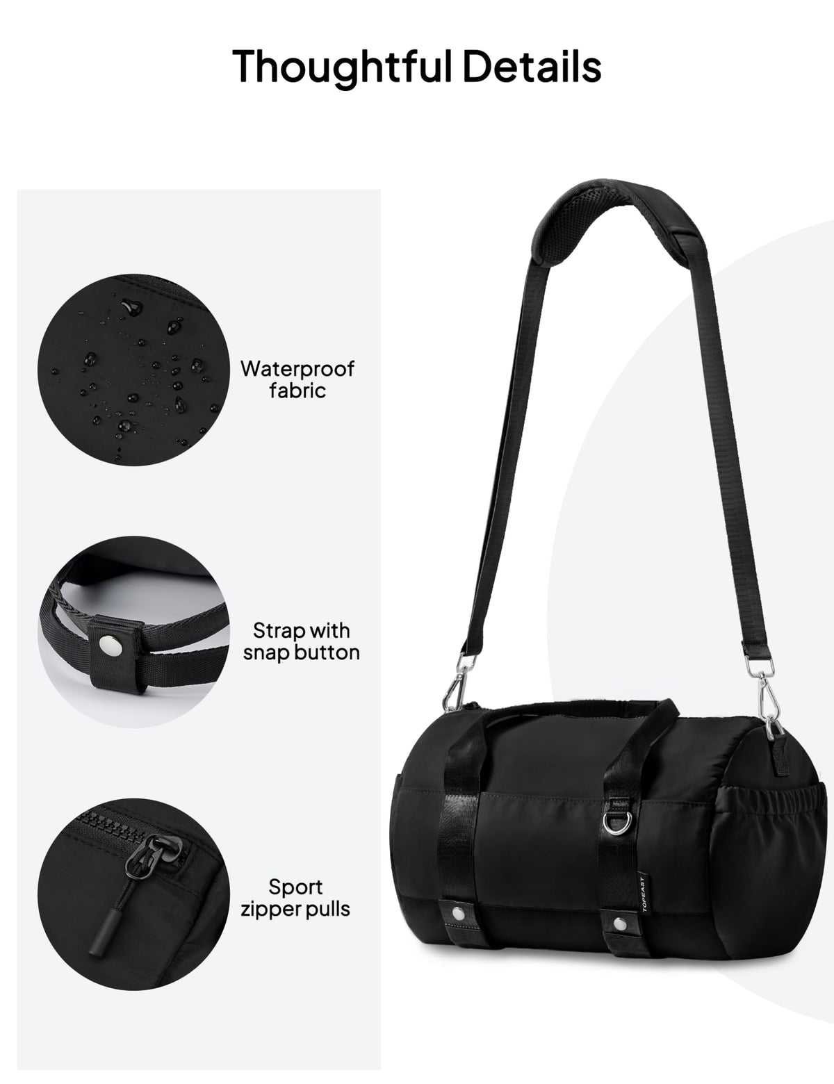 TOPEAST Small Gym Bag for Women, Mini Sports Yoga Bag Gym Tote Bag with Yoga Mat Holder, Small Sports Duffle Bag with Water Bottle Pocket & Wet Pocket for Travel Dance Workout, Black