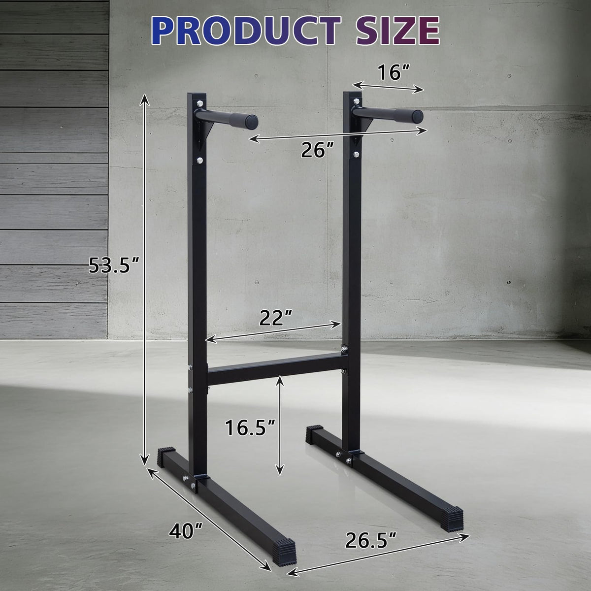 MIUDGIG Steel Frame Dip Station, Multifunctional Dip Station Workout Home Gym Fitness Equipment, Heavy Duty Dip Bar for Triceps, Push & Pull Ups, Leg Raises, 500 Pound Weight Capacity