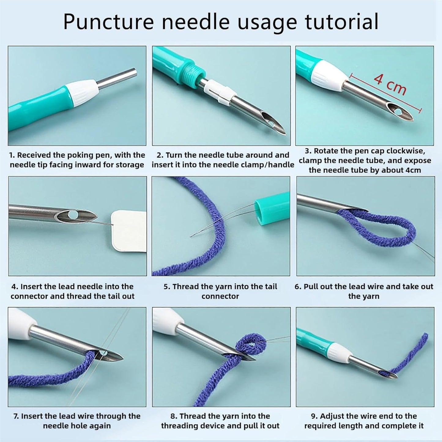 Punch Needle Kit for Beginners, Punch Stitching Kit for Adults, Needle Punch Kits for Adults with Fox and Moon Design, Ideal for DIY Crafts, Embroidery, and Gifts for All Ages