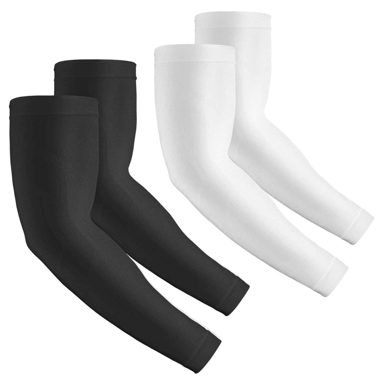 Rescoto 2 Pairs UV Protection Cooling Arm Sleeves Compression Sun Sleeves for Men Women Youth, Tattoo Cover Up, UPF 50