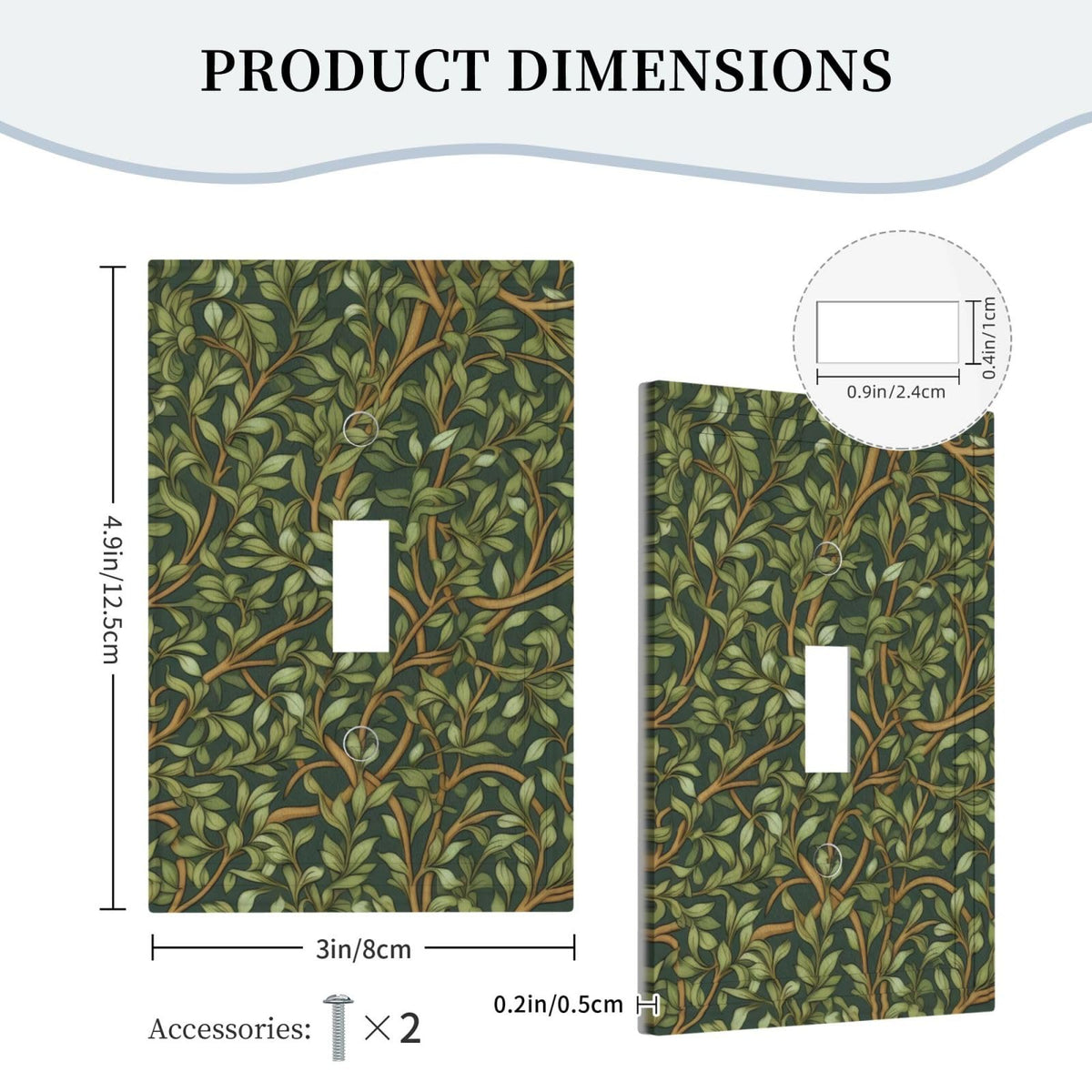 Azjincos Decorative Art Light Switch Covers Morris Leaves Single Toggle Wall Plate Decorative Switchcover Electrical Switchplate