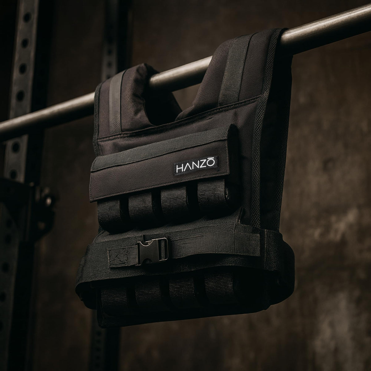 HANZO Weighted Vest for Men - Rucking & Strength Training Vest 25lbs–65lbs, Weight Vest With Removable Iron Weights, Adjustable Heavy Duty Weighted Workout Vest for Calisthenics & Fitness Training, Rucking Vest