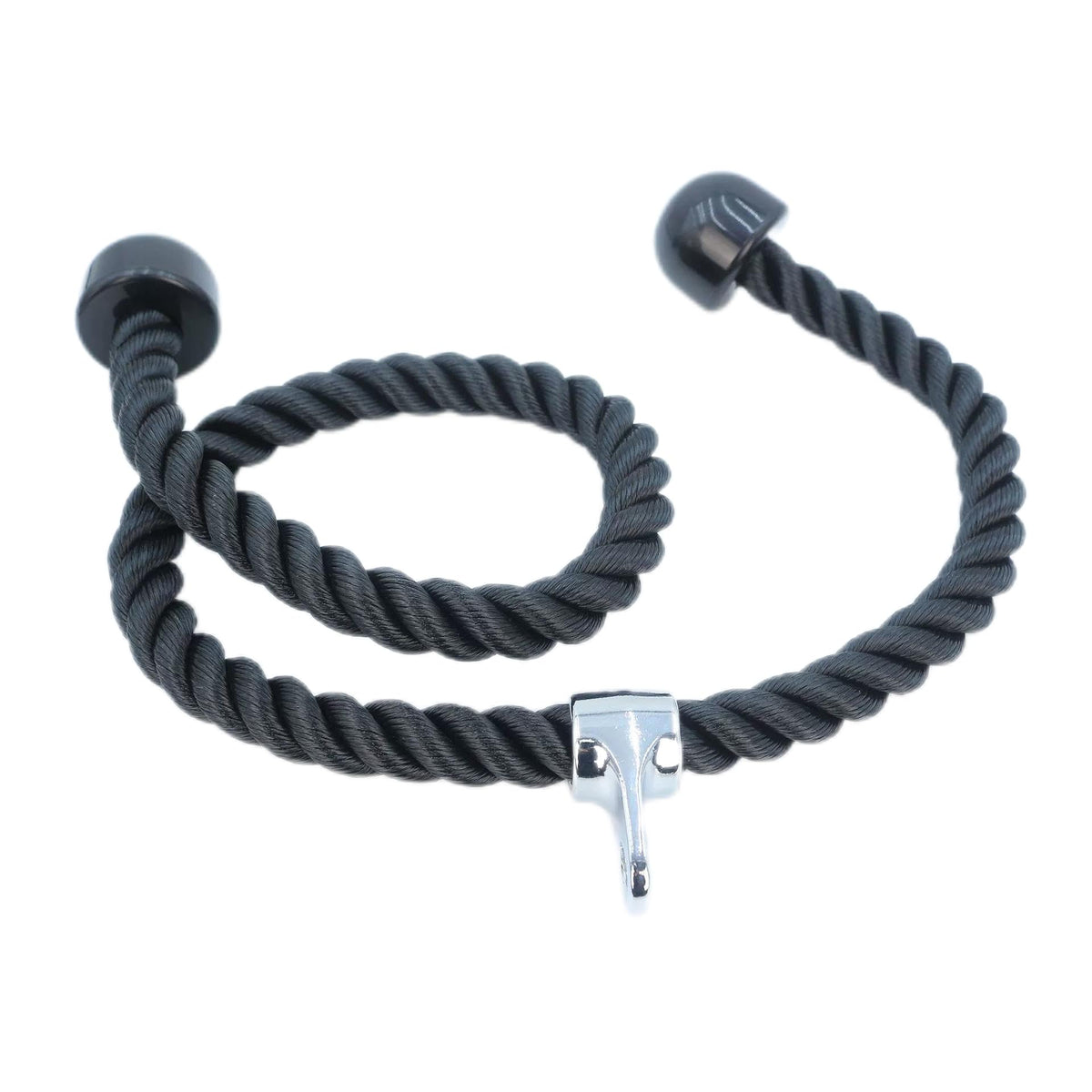 55 Inches Double Length Tricep Pull Down Rope - Heavy Duty Rope Attachment for Cable Machine, 360° Swivel Connector, Long Tricep Rope for Gym Home Commercial Workouts (4 Feet 7 Inch)