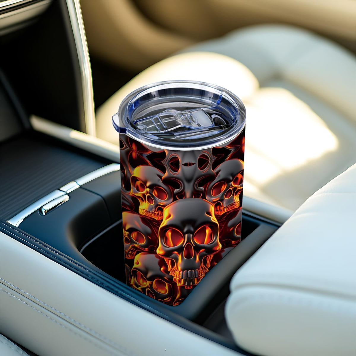ATHAND Melted Skull Halloween Tumbler, 20oz Gothic Insulated Stainless Steel Travel Mug with Lid, Double Wall Coffee Cup, Funny Spooky Gift for Women, Men, Friends, Dad,Halloween,Birthday, 1 Pcs