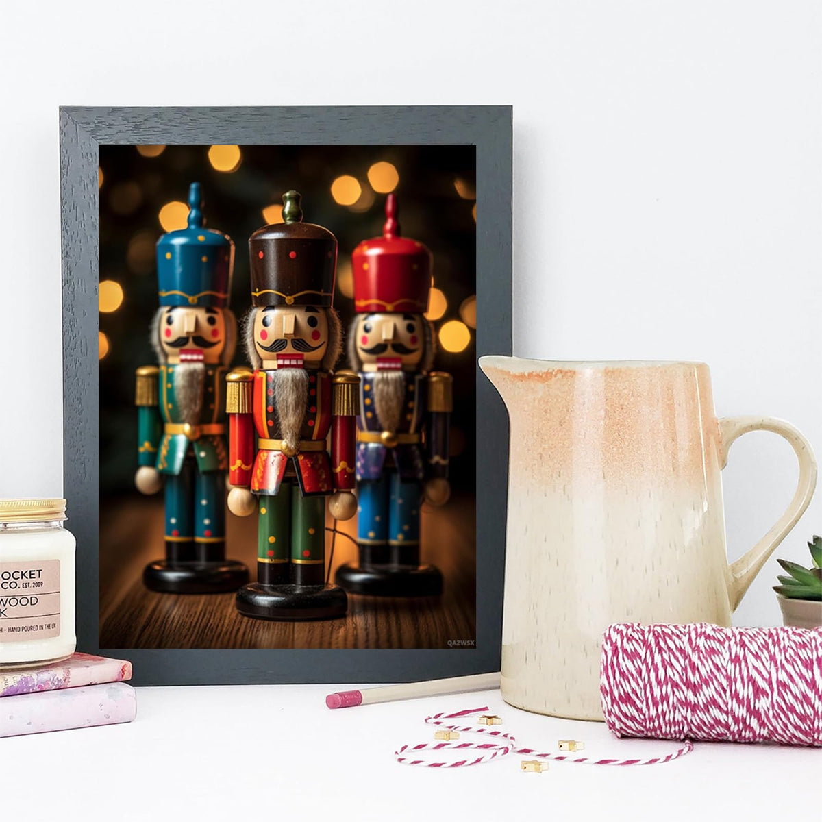Christmas Nutcrackers DIY 5D Diamond Painting Kits for Adults Diamond Painting for Christmas New Year Valentine's Day Decor Gift 12x16 inch