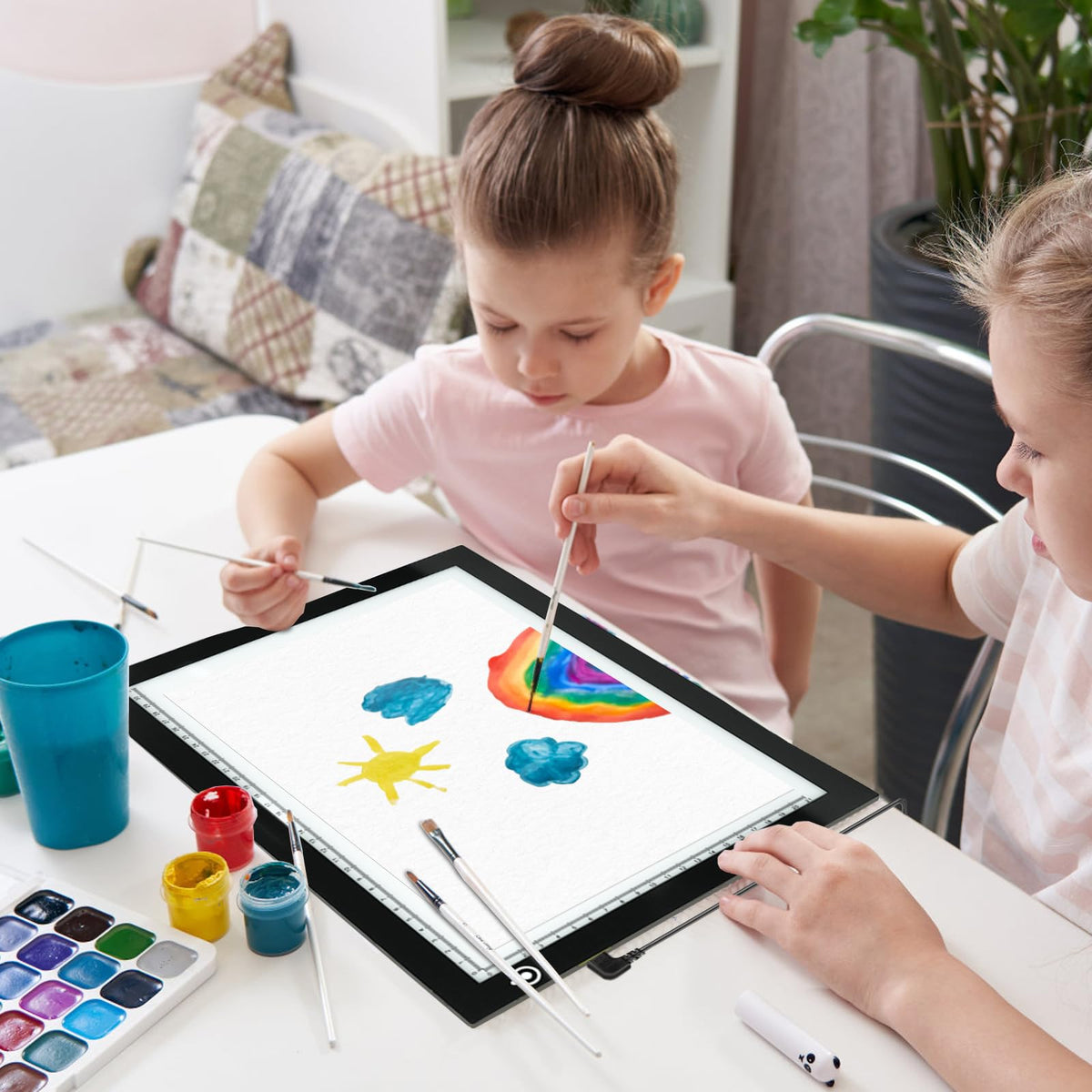 A4 LED Copy Board Tracing Light Box, Adjustable Brightness Artcraft LED Trace Light Pad, USB Power Light Table for Artists, Tattoo Drawing, Animation, Sketching, Stenciling & Diamond Art Painting