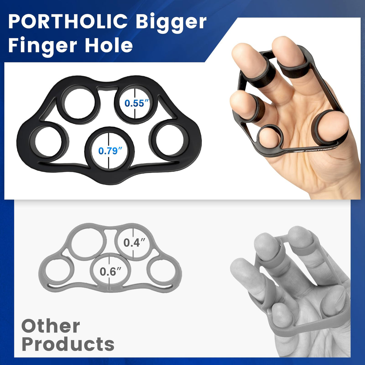 4 Pack Hand Exerciser Grip Strengthener, Finger Stretcher Hand Grip Resistance Bands Hand Strengthener Hand Strengthening Forearm Exerciser for Arthritis