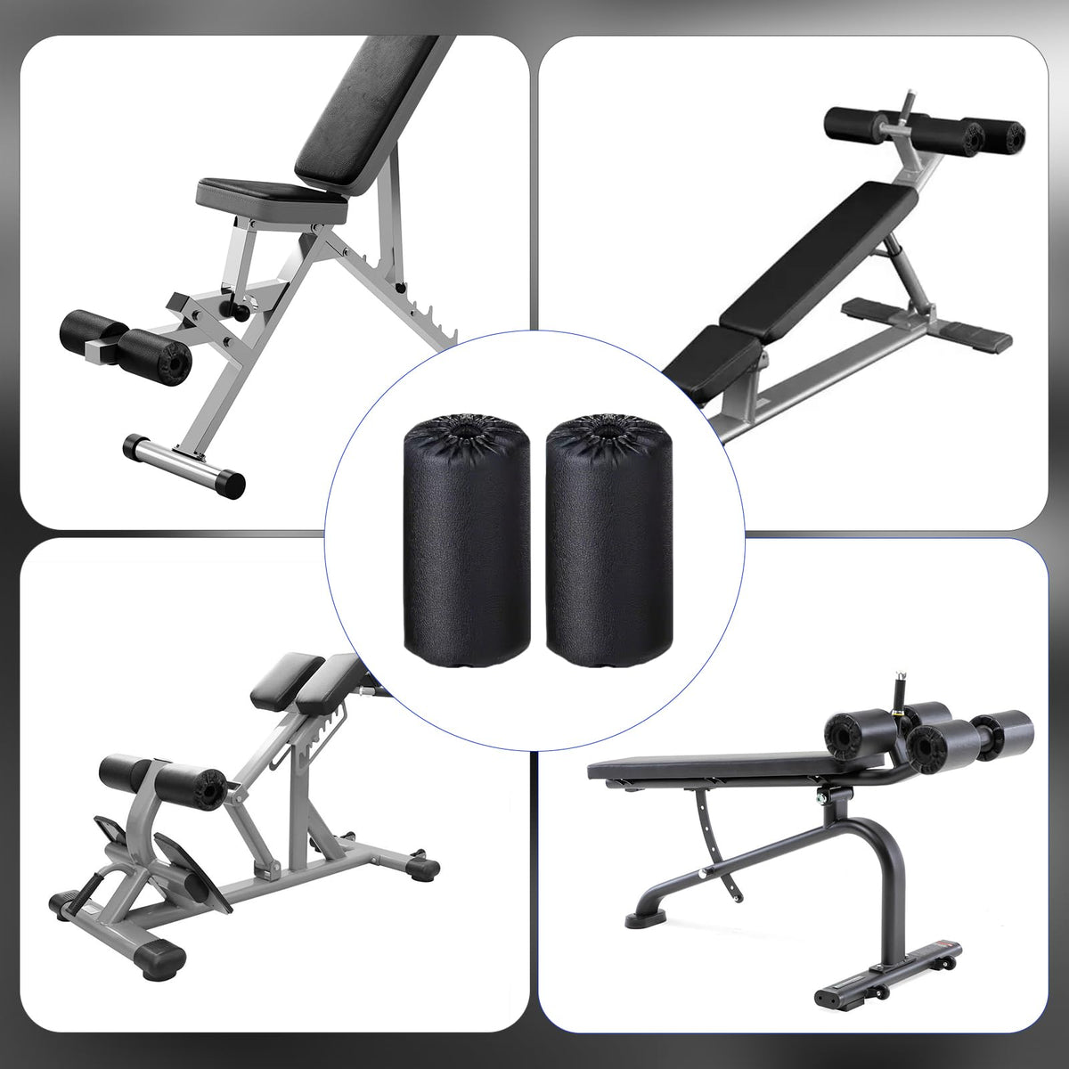 2PCS High-Resilience Leg Extension Pad Replacement for Gym Machines, Stable High-Support Foam Roller, Durable No Peel or Crumble for Leg Curl, Bench, Inversion Table