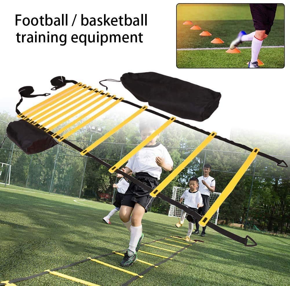 XINXIANG Agility Ladder, Speed Ladder, Speed Training Equipment Set, 20ft Agility Ladder, 12 Soccer Cones, Running Parachute, Basketball Football Soccer Training Equipment for Kids, Youth, Adults