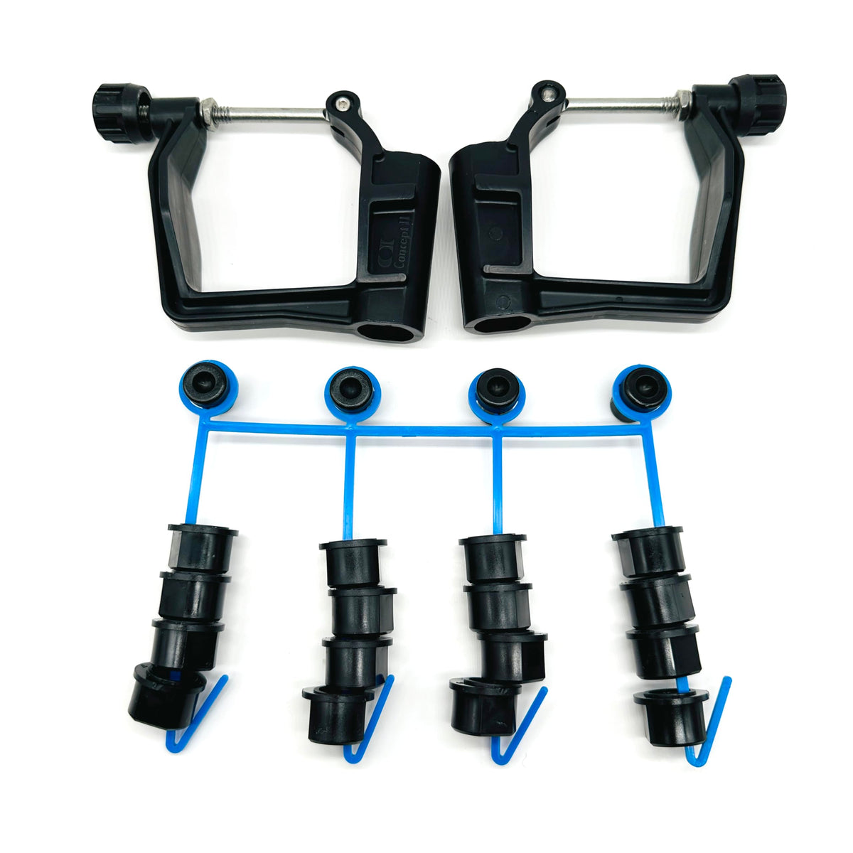 Concept2 Scull Oarlock Kit with Black Pitch Bushings for 1/2 in Rigger Pin, 466