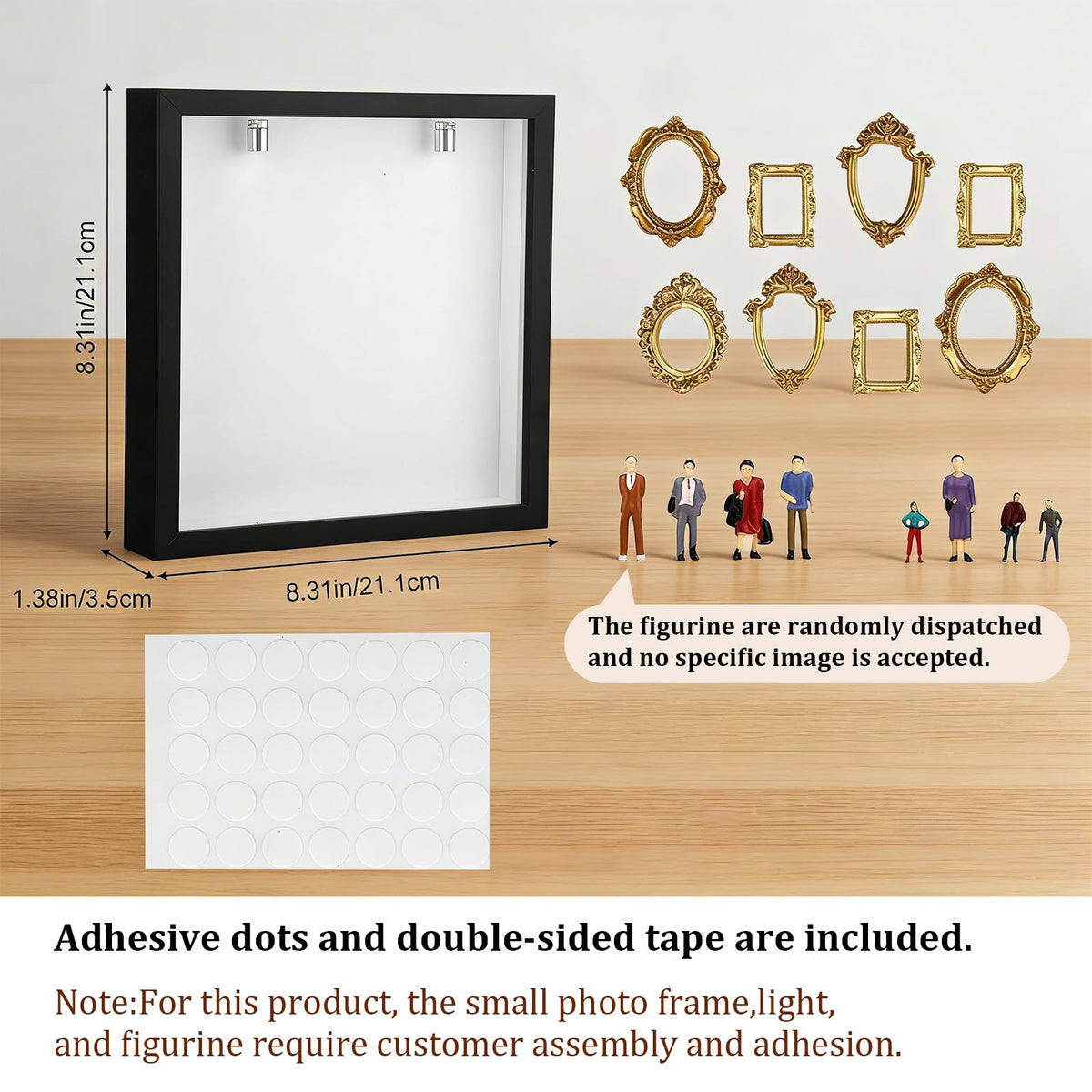 DIY Silhouette Shadow Box Frame Kit,Mini Frames for Shadow Box with Figurines and Small Bulb, Museum of us-Custom Memory Collage Frame for Pictures, Crafts & Home Decor Gift (Black)