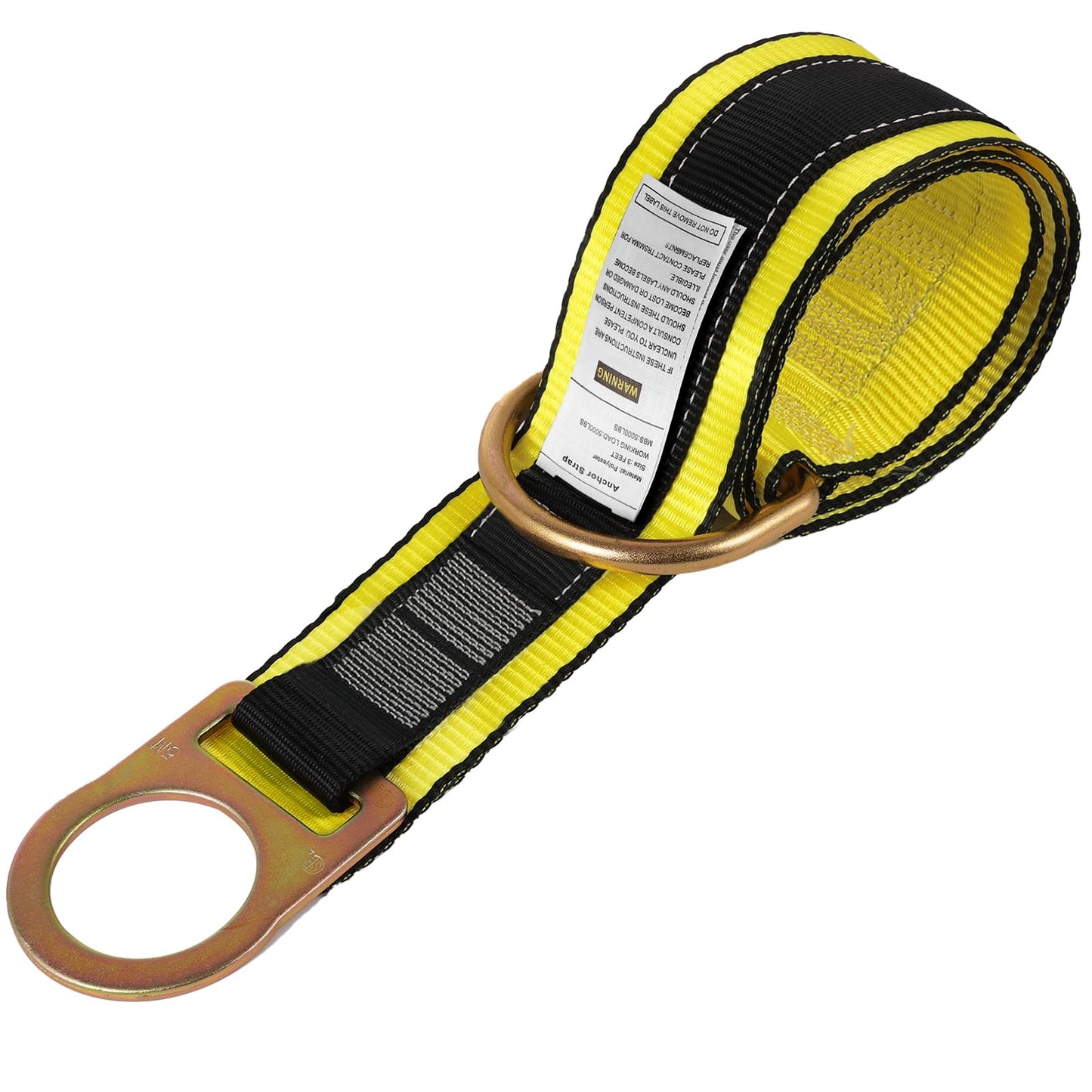 TRSMIMA Safety Strap Fall Protection - 2 Packs 3ft Cross Arm Strap Anchor Strap Anchorage Lanyard with Double D Ring ANSI for Safety Harness