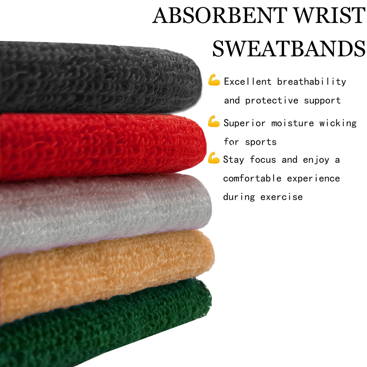 4.3 Inch Sports Wrist Sweatbands for Men Women, Absorbent Wrist Sweat Bands Tennis Wristbands Athletic Cotton Terry Cloth Sweatband for Basketball,Pickleball,Running,Gym,Working Out (6 Pack) -Pink