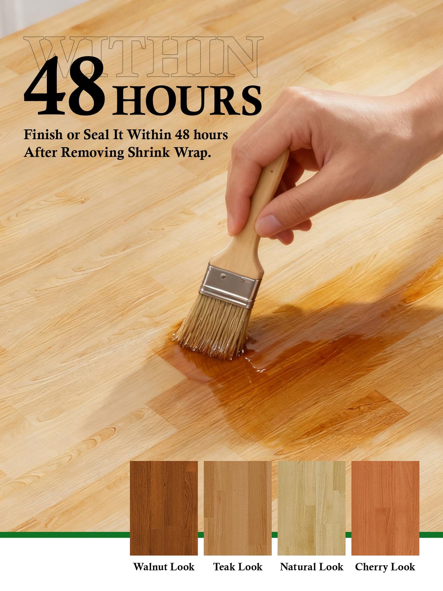 6FT Butcher Block Countertop Birch Solid Wood - 72" x 39"