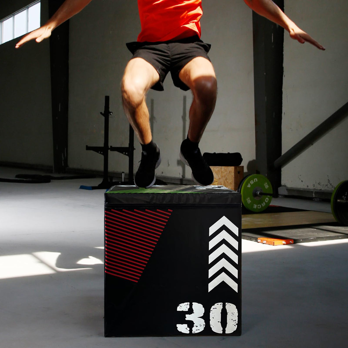 GarveeHome Plyometric Jump Box for Home Gym, 3-in-1 Adjustable Height (16/20/24 Inch) Soft Plyo Box with Anti-Slip PVC Cover - Strength Training for Beginner to Advanced