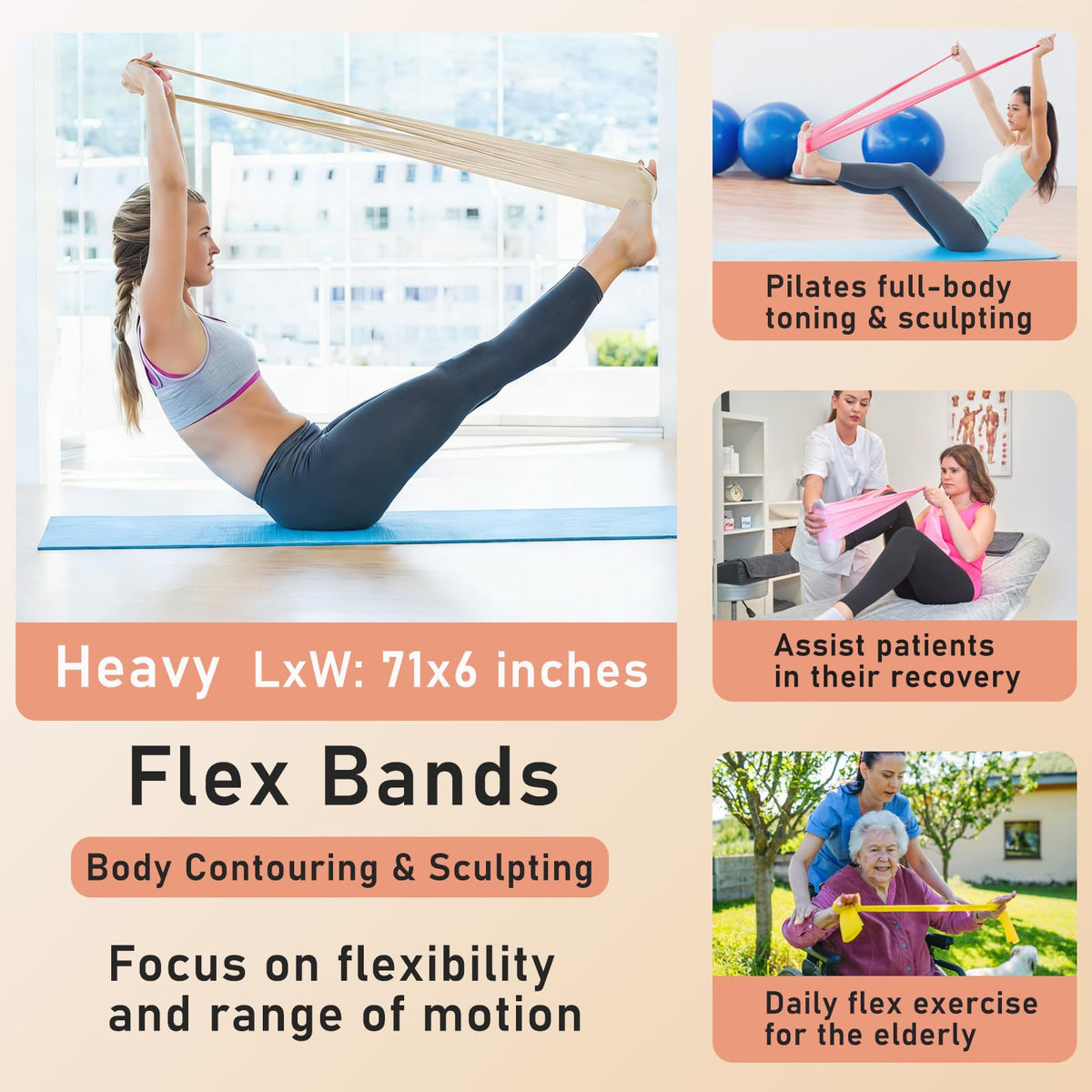 Pilates Ring Kit with Adjustable Ankle Wrist Weights, Resistance Bands, Pilates Equipment Ball for Home Workout to Tone, Sculpt and Strengthen, Fitness Magic Circle Rings for Yoga Women (Beige)