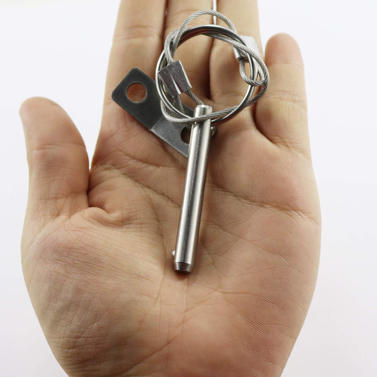 4PIECES of Quick Release Pin 1/4" Diameter, Usable Length 1-1/2"(38mm), Total Length 2"(51mm) Full 316 Stainless Steel, Bimini Top Pin, Marine Hardware